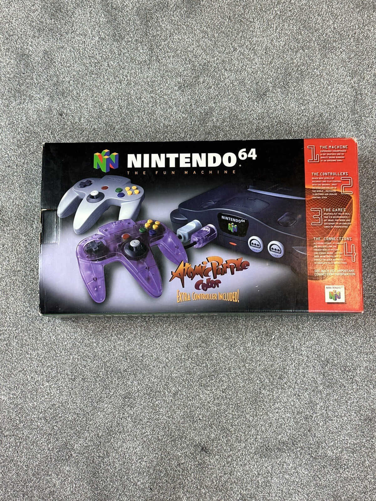 HDMI CONVERTED NINTENDO 64 VIDEO GAME CONSOLE ATOMIC PURPLE COLOR IN BOX
