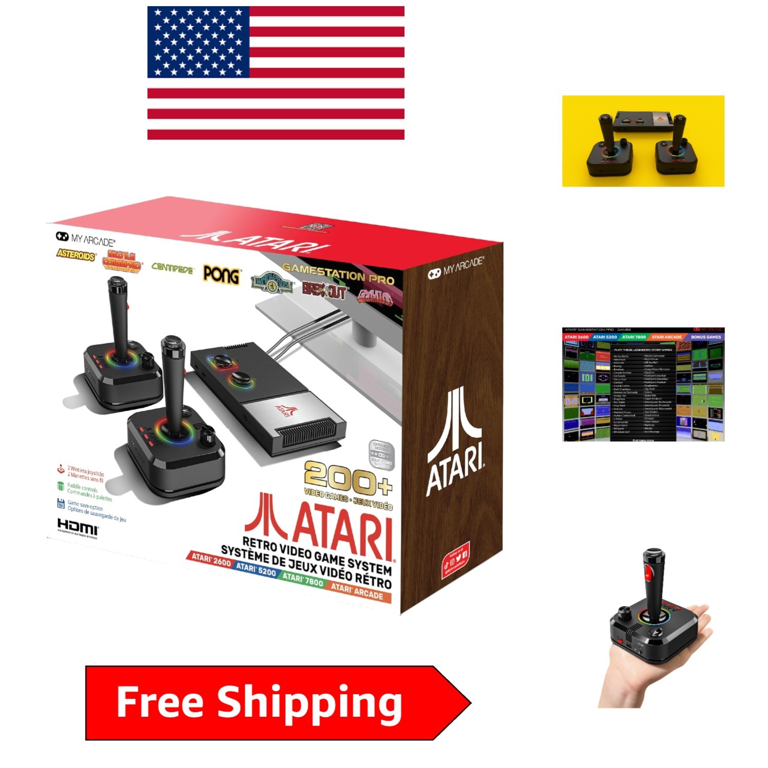 Atari Game Station Pro: 200+ Classic Games, Wireless Joysticks & HDMI Support