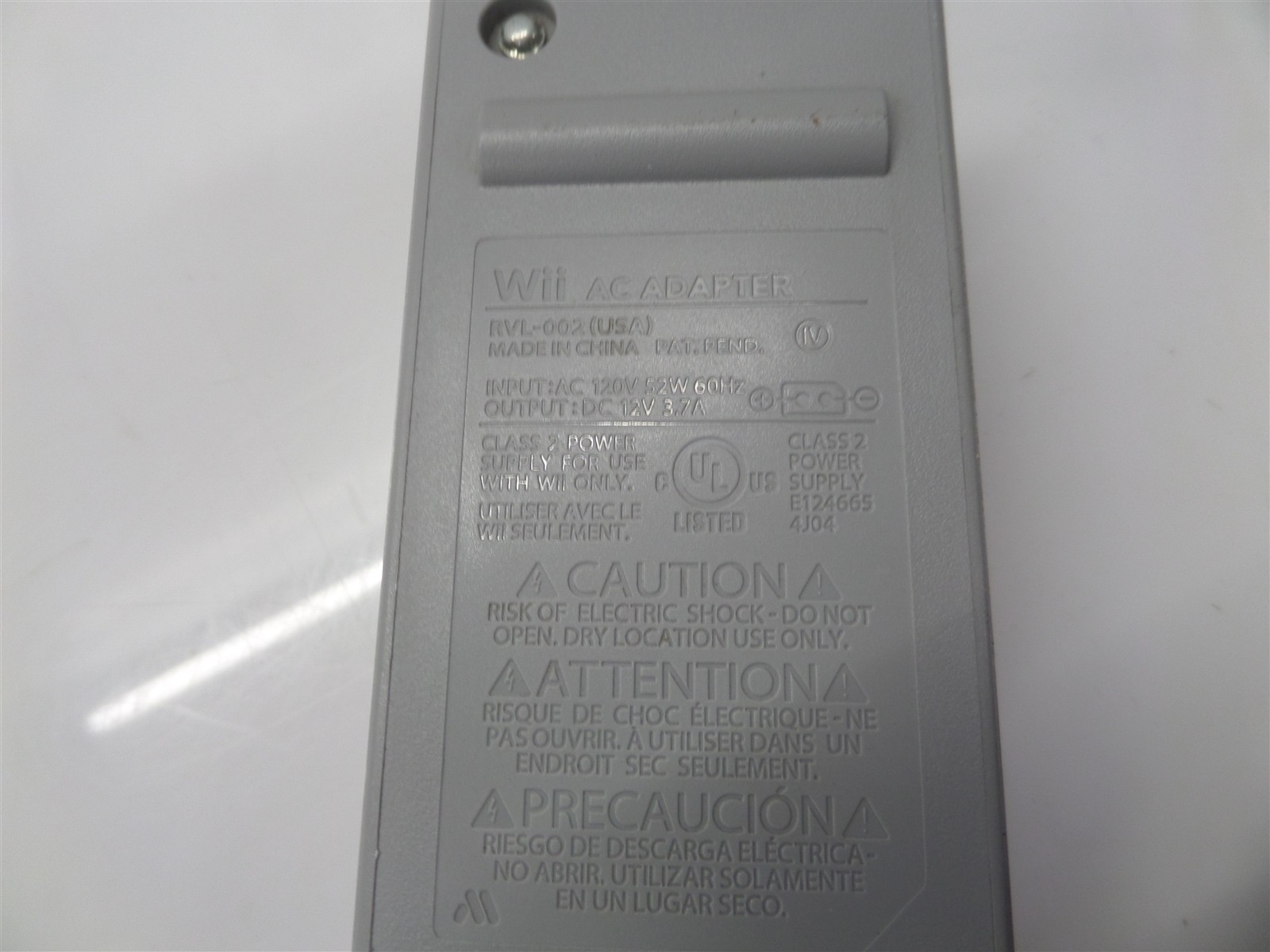 Nintendo Wii Console RVL-001 w/ Video Cable & Power Supply – No Remote