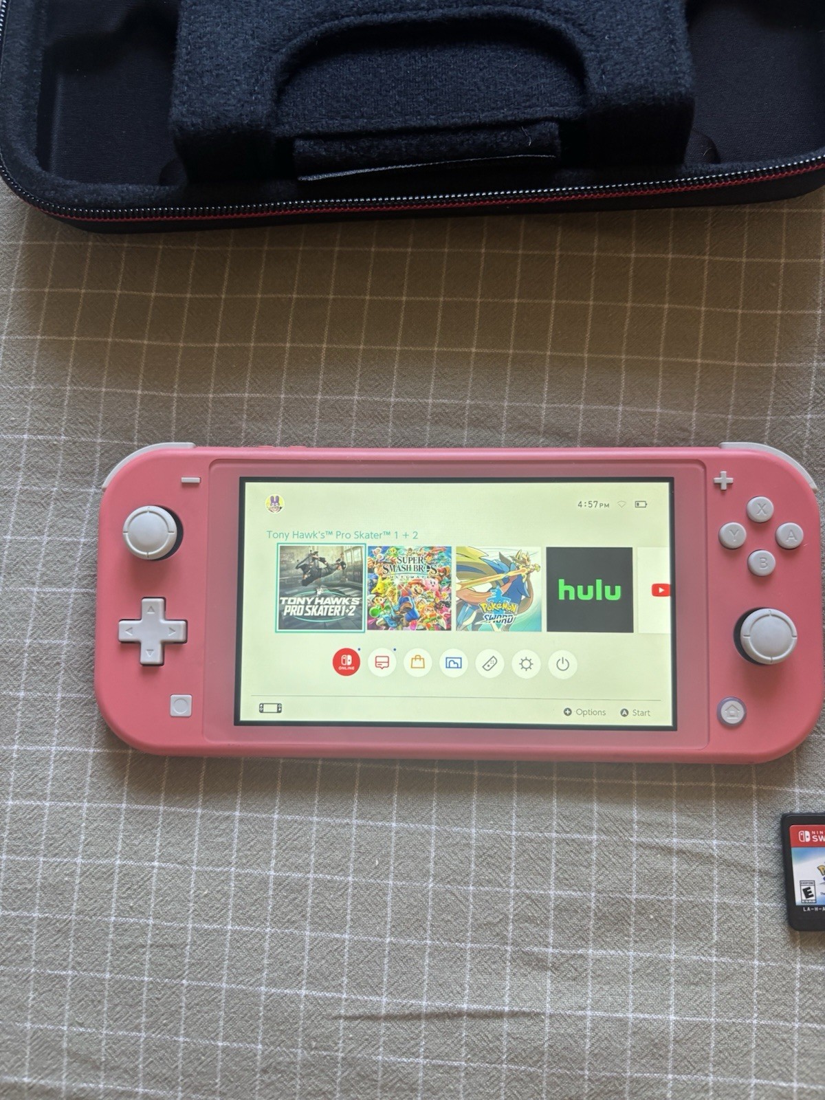 Nintendo Switch Lite Coral 32gb Bundle With Case 2 Games