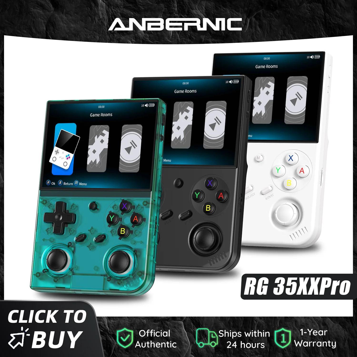 RG 35XXPRO 64 Bit Handheld Game Players 3.5» IPS Screen Linux System Video Game