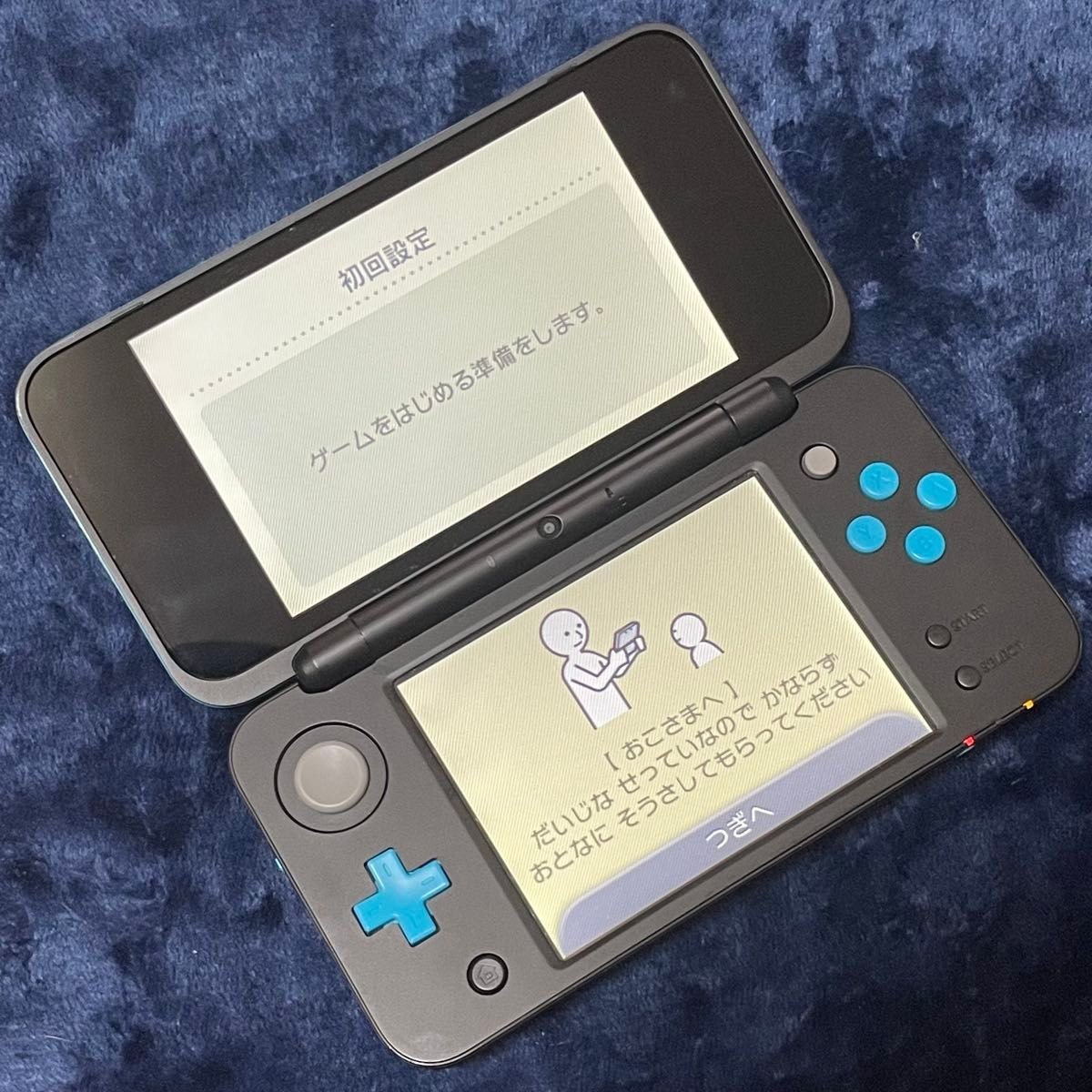 New Nintendo 2DS XL LL Black Turquoise Console Stylus Working Japanese ver