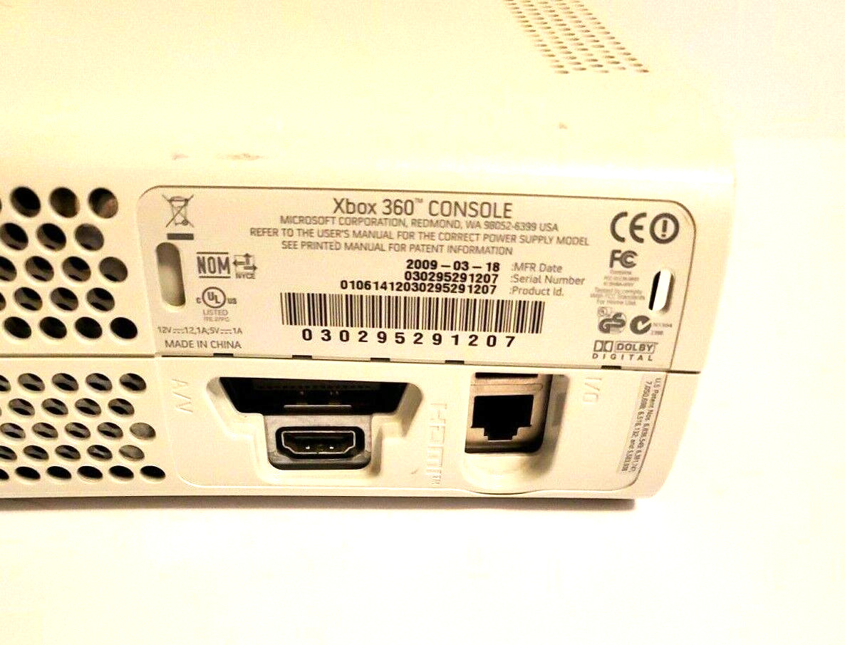 Microsoft Xbox 360 Console ONLY with NEW DRIVE BELT – WHITE Xbox360 System