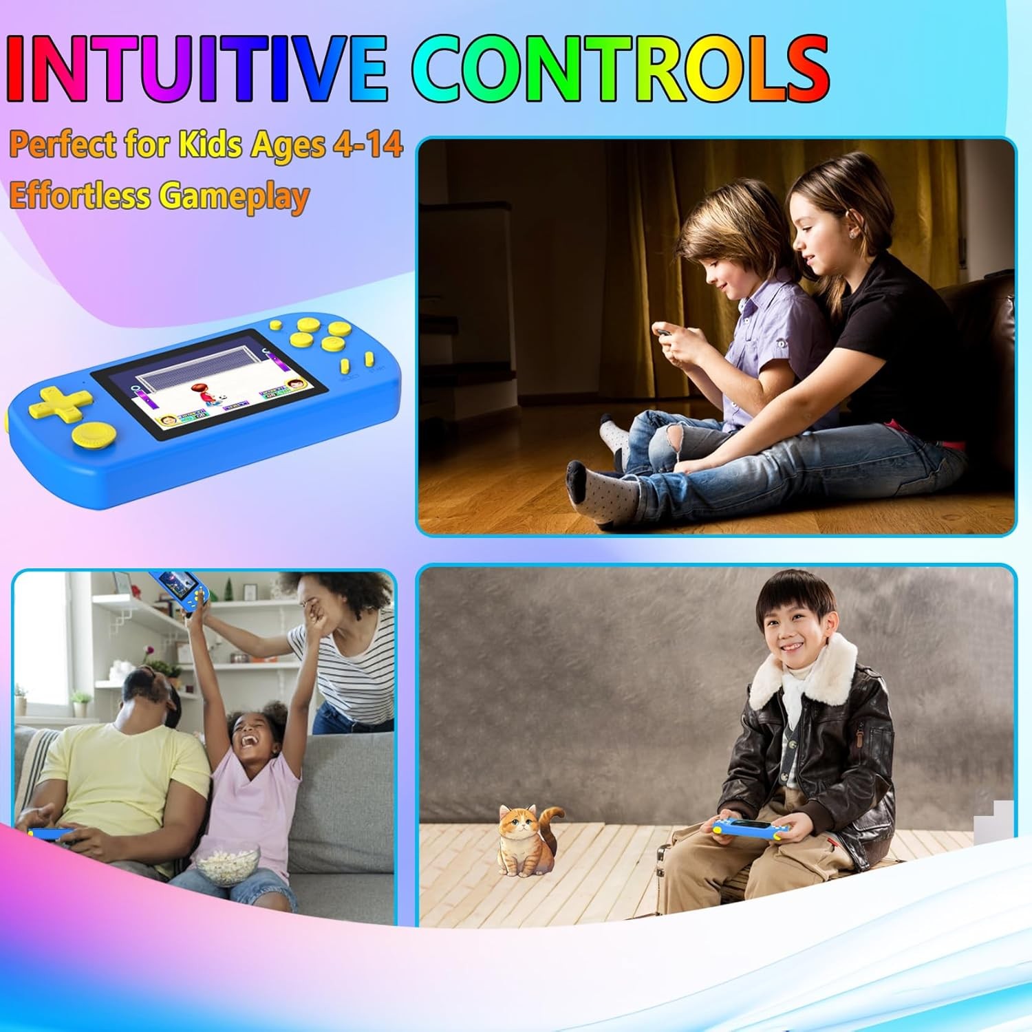 Handheld Game Console 218 Built In Games 3.0 in HD Screen Rechargeable Kids