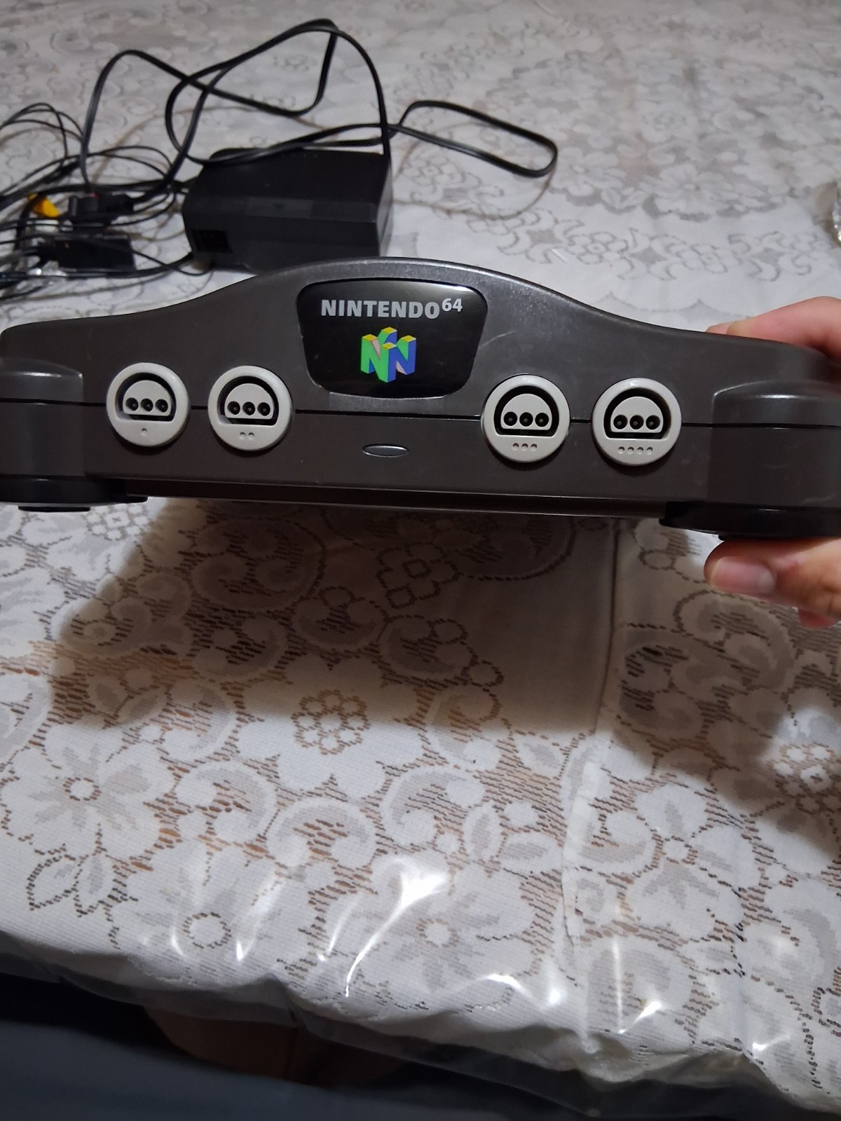 Nintendo 64 Black Console (NTSC-J) with controller and cables *Read Description*