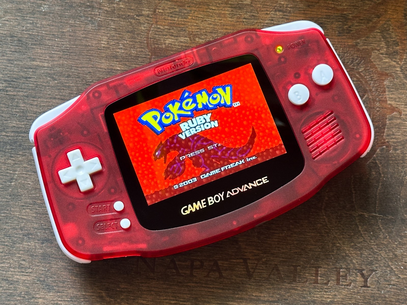 Nintendo Game Boy Advance GBA V5 IPS LCD CLEAR RED USB-C Rechargeable Battery