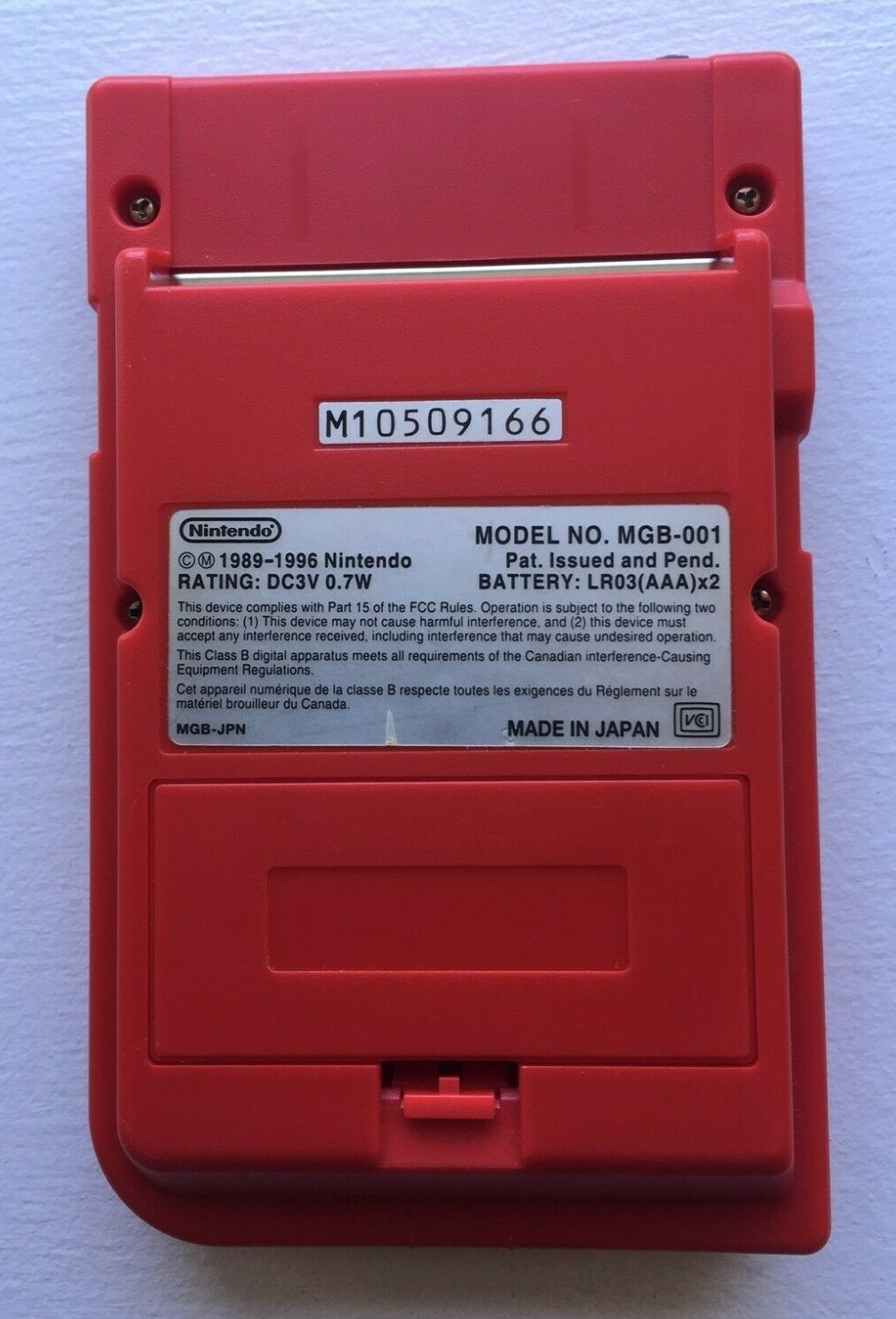 Nintendo Game Boy Pocket MGB-001 – Red – 100% OEM – Tested Working