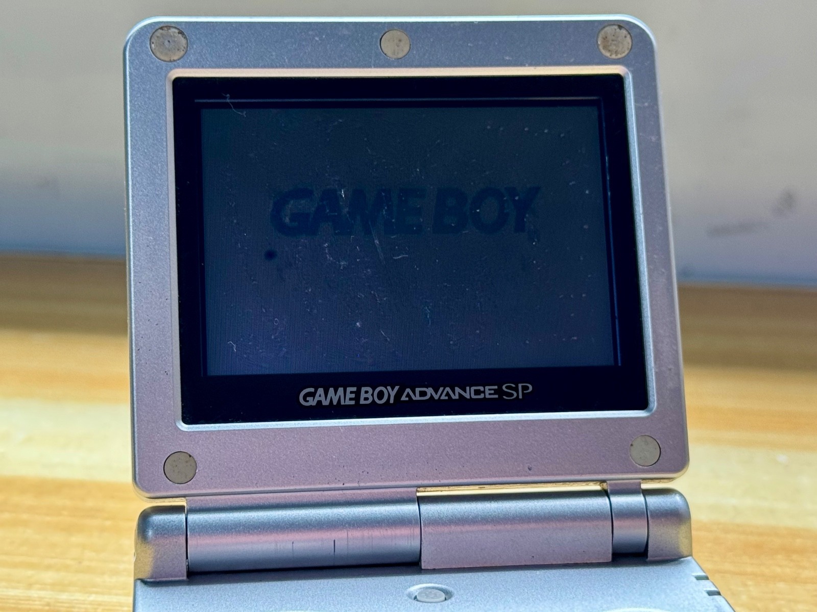 Nintendo Gameboy Advance SP AGS001 Metal Silver Handheld w/ USB Cable & Battery