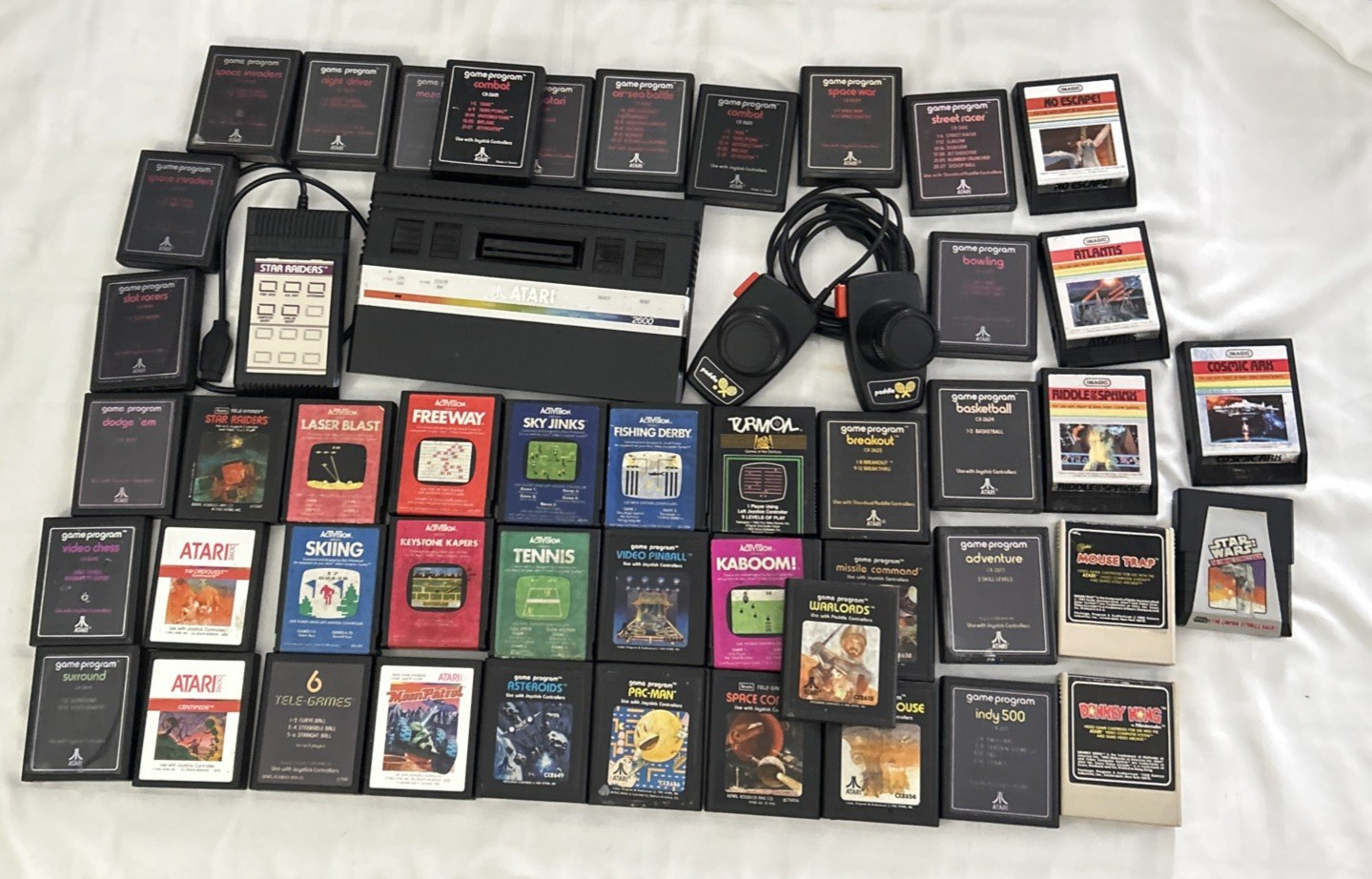 Atari 2600 JR Rainbow Console w/ Paddles, 48 Games & Some Manuals