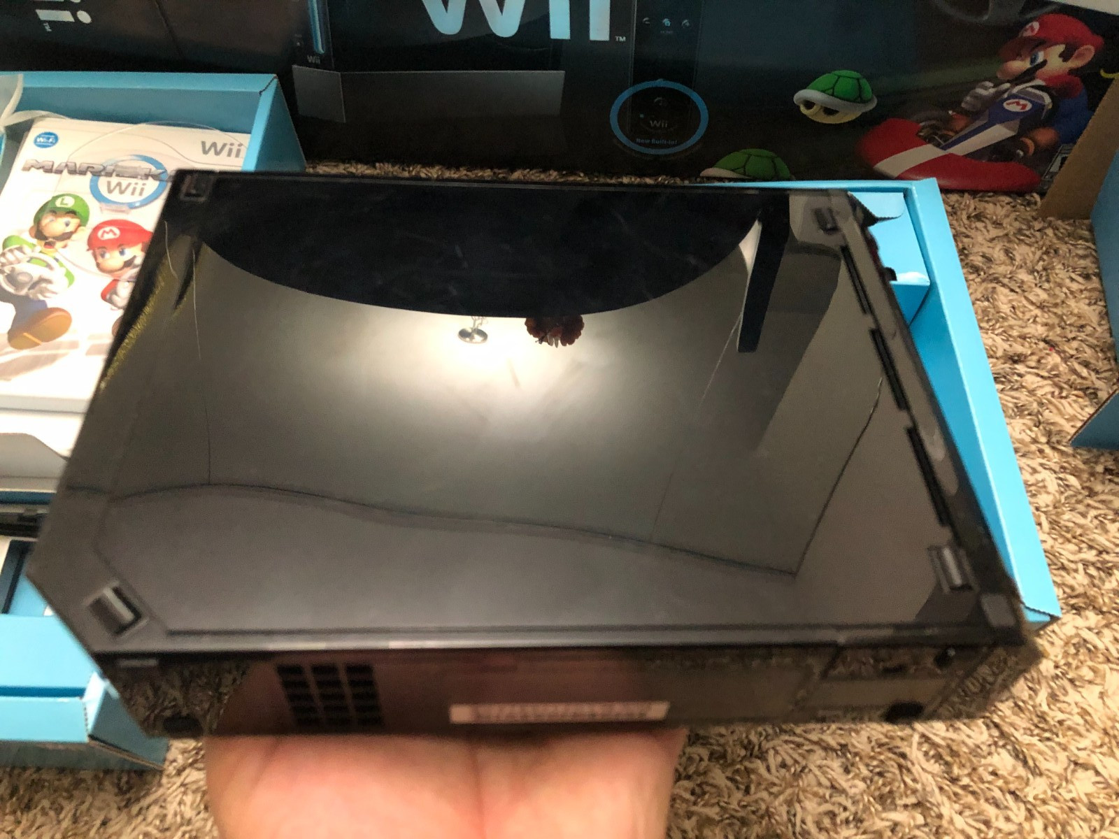 Nintendo Original Wii Mario Kart Bundle Black Console With Wii Wheel Sealed game