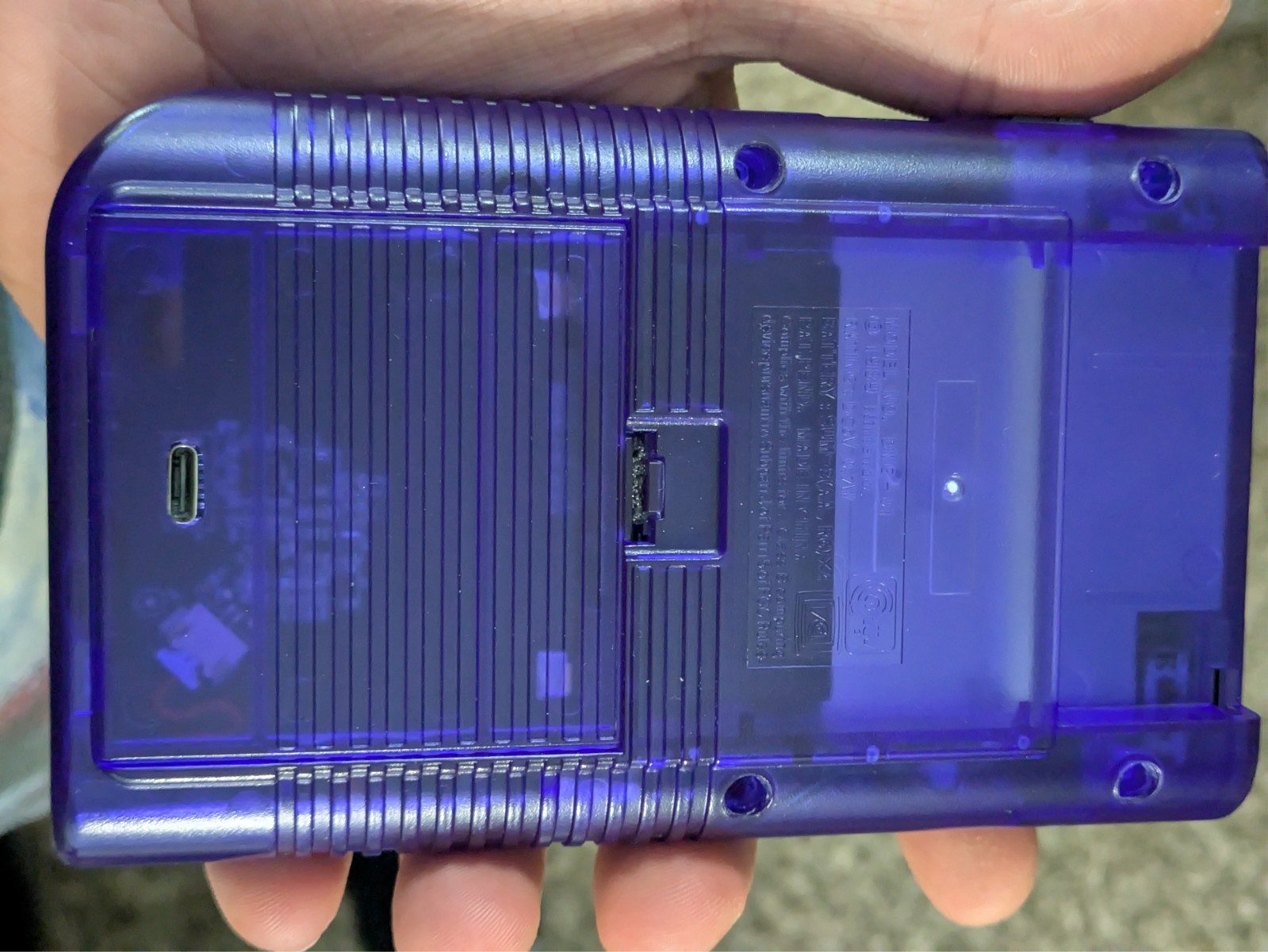 Nintendo Game Boy IPS Backlit LCD Screen Mario Zelda Purple Shell Rechargeable