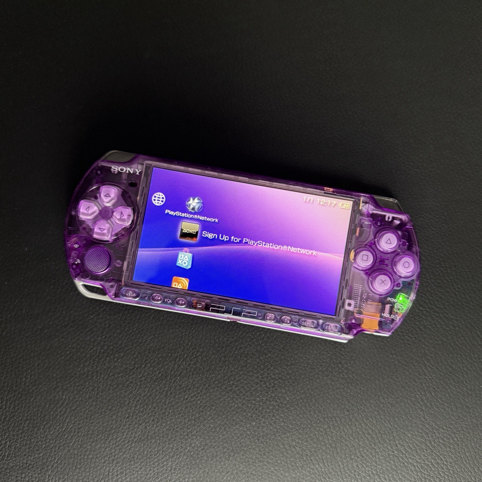 Sony PSP 3000 Clear Transparent Purple Console Bundle TESTED WORKS
