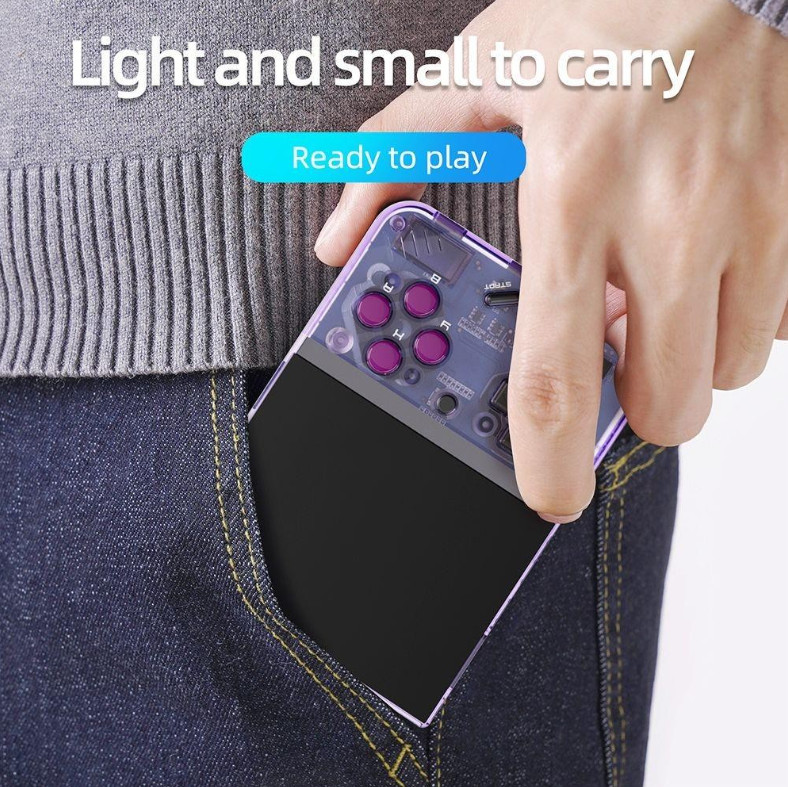 Miyoo Mini Plus 64GB Purple Retro Handheld Console OnionOS WiFi Netplay + Case