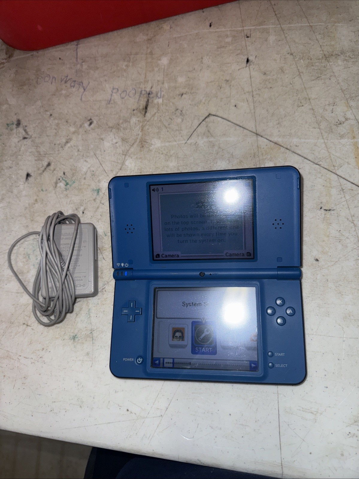 Nintendo DSI XL midnight Blue Handheld System And Charger Works Great