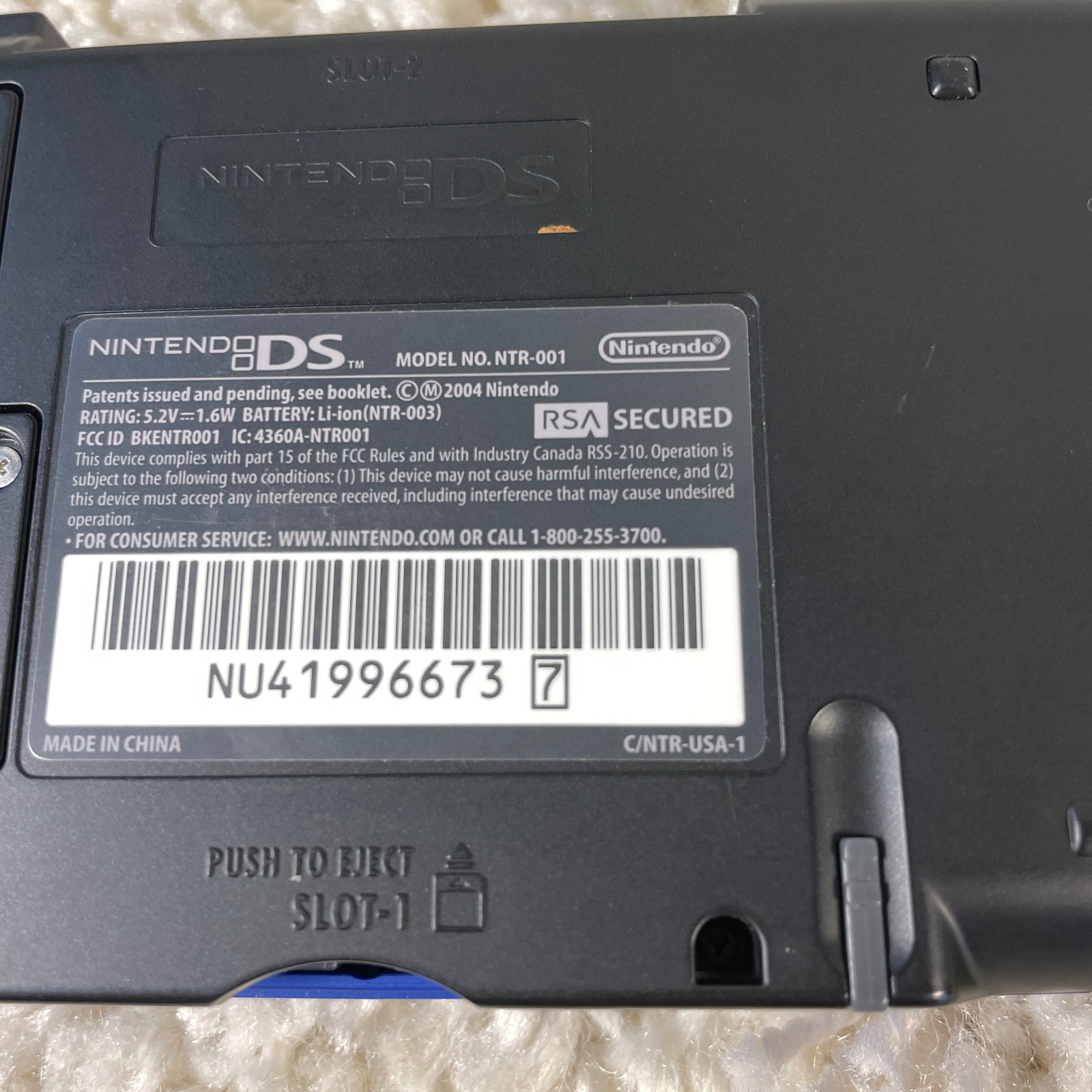 Nintendo DS Original NTR-001 Cobalt Blue Handheld Console System READ