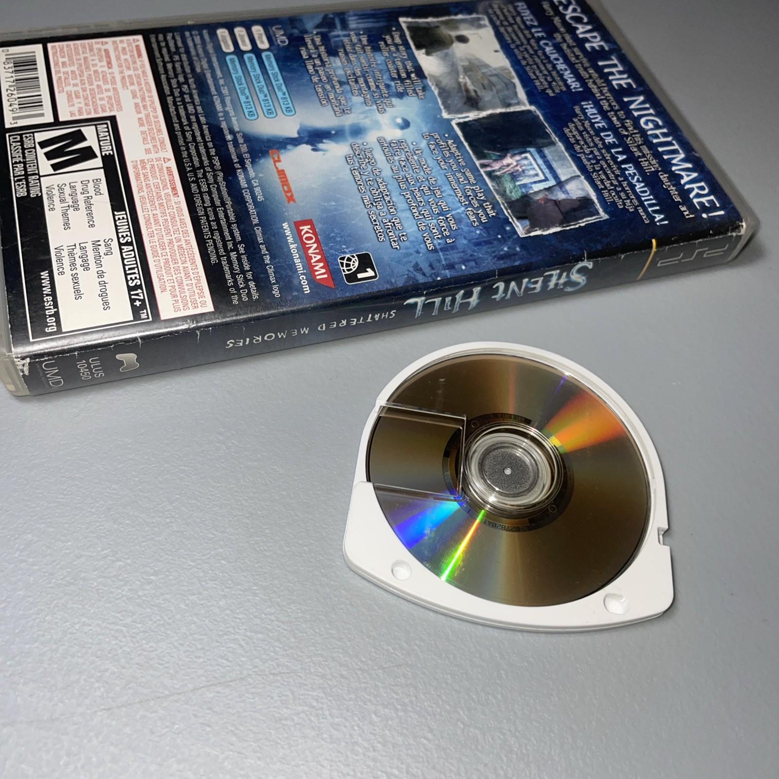 Silent Hill: Shattered Memories (Sony PSP, 2009) Game Disc & Case