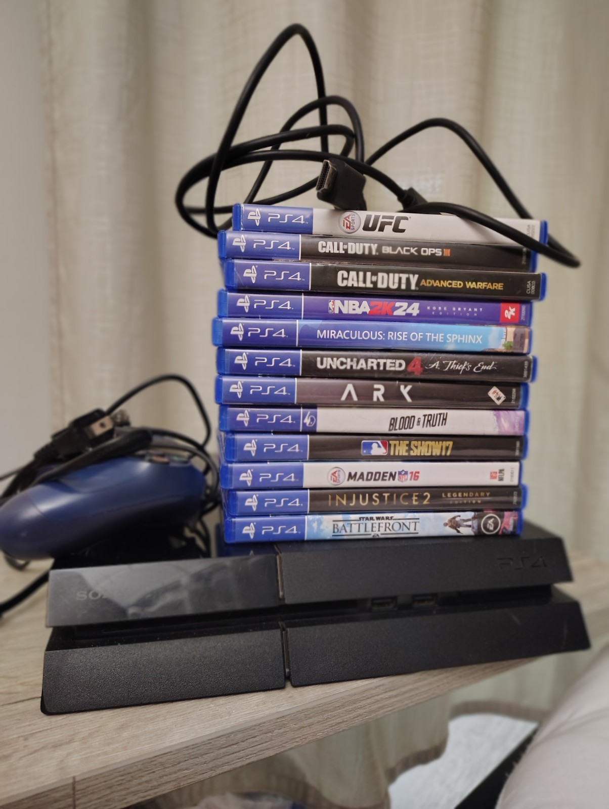 Sony PlayStation 4 Slim Bundle, 500GB, Tested Working Console With 12 Games