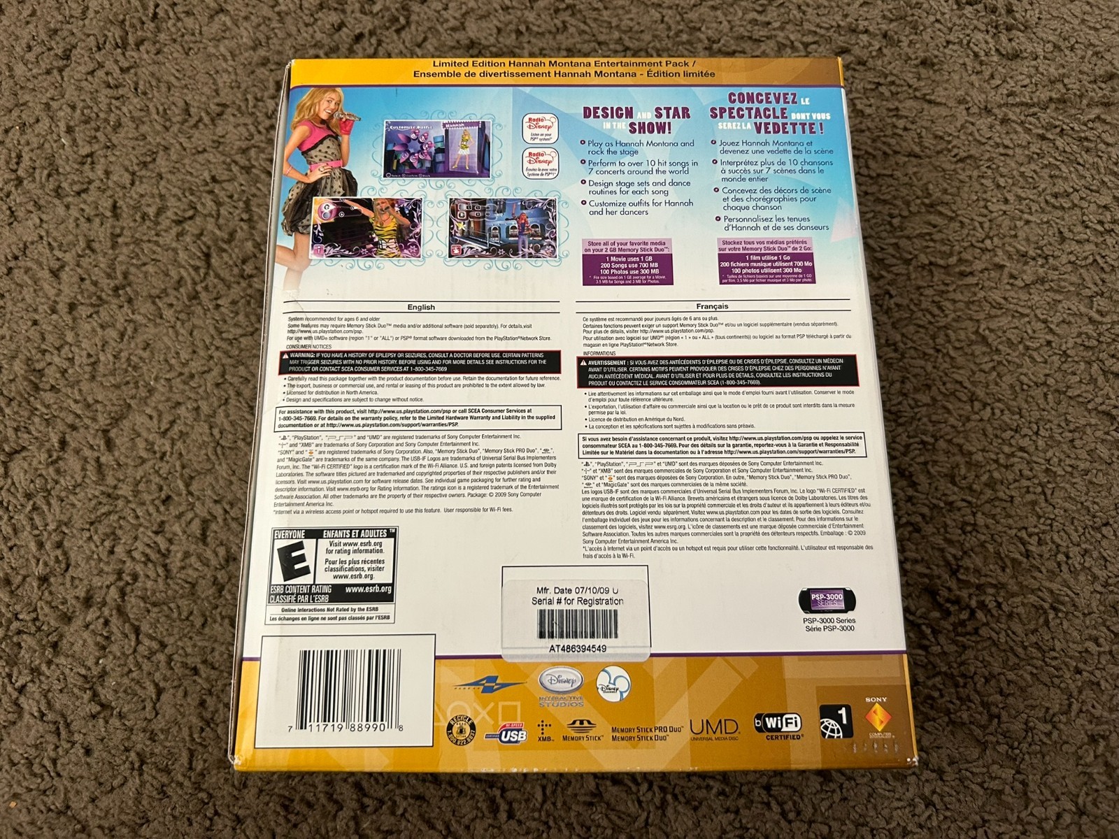 NEW Sony PSP 3000 Handheld System PlayStation Portable Hannah Montana Edition