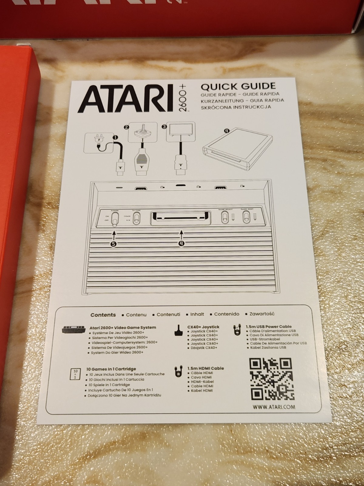 Atari 2600+ Plus HDMI Console, 10 in 1 Game Cart, 1 Joystick, Complete