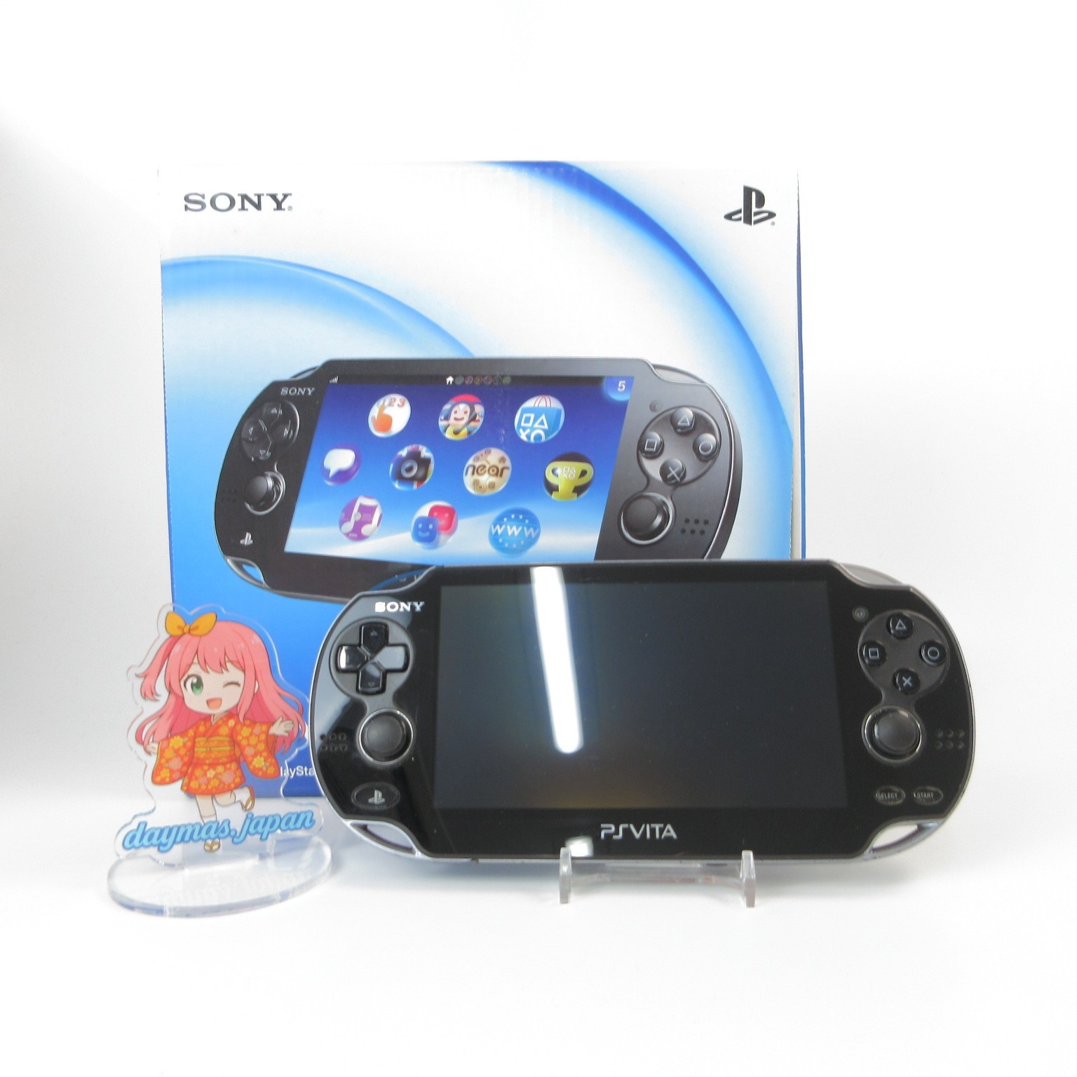 【Very Good】Sony PS Vita PCH-1100 Crystal Black 3G/Wi-Fi Model Console #NET0127/0