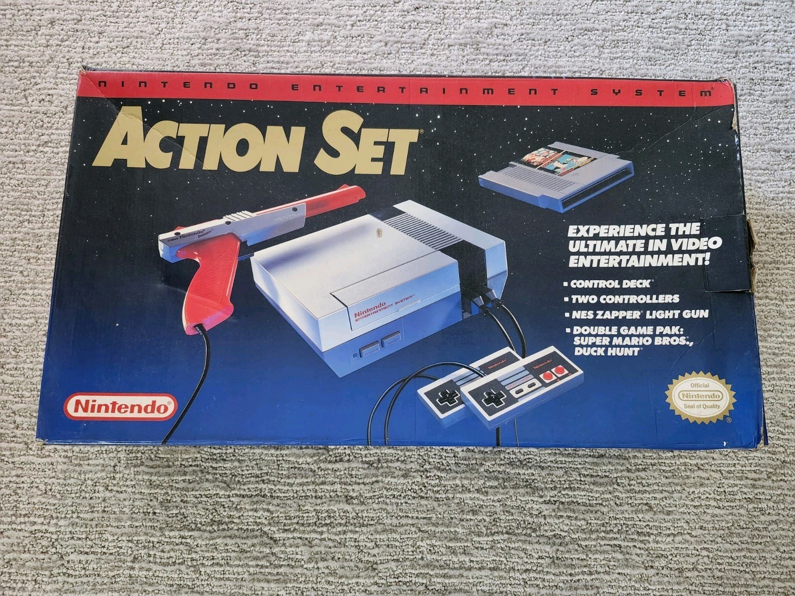 NES Nintendo Action Set Red Zapper System Console CIB Manuals Mario Duck Hunt