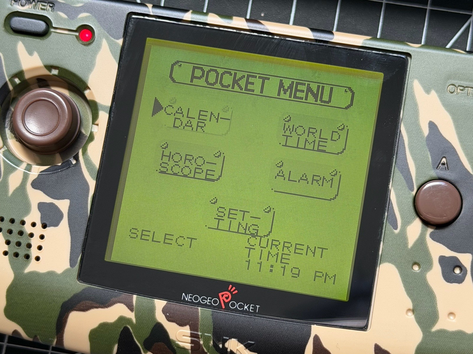 SNK NeoGeo Pocket Camouflage W/ Bivert Backlight &Box & Manual & Insert ~Prefect