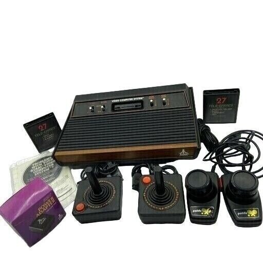 ATARI 2600 Video Game Sears Video Arcade System w/ 4 Switch In Box + Manual.