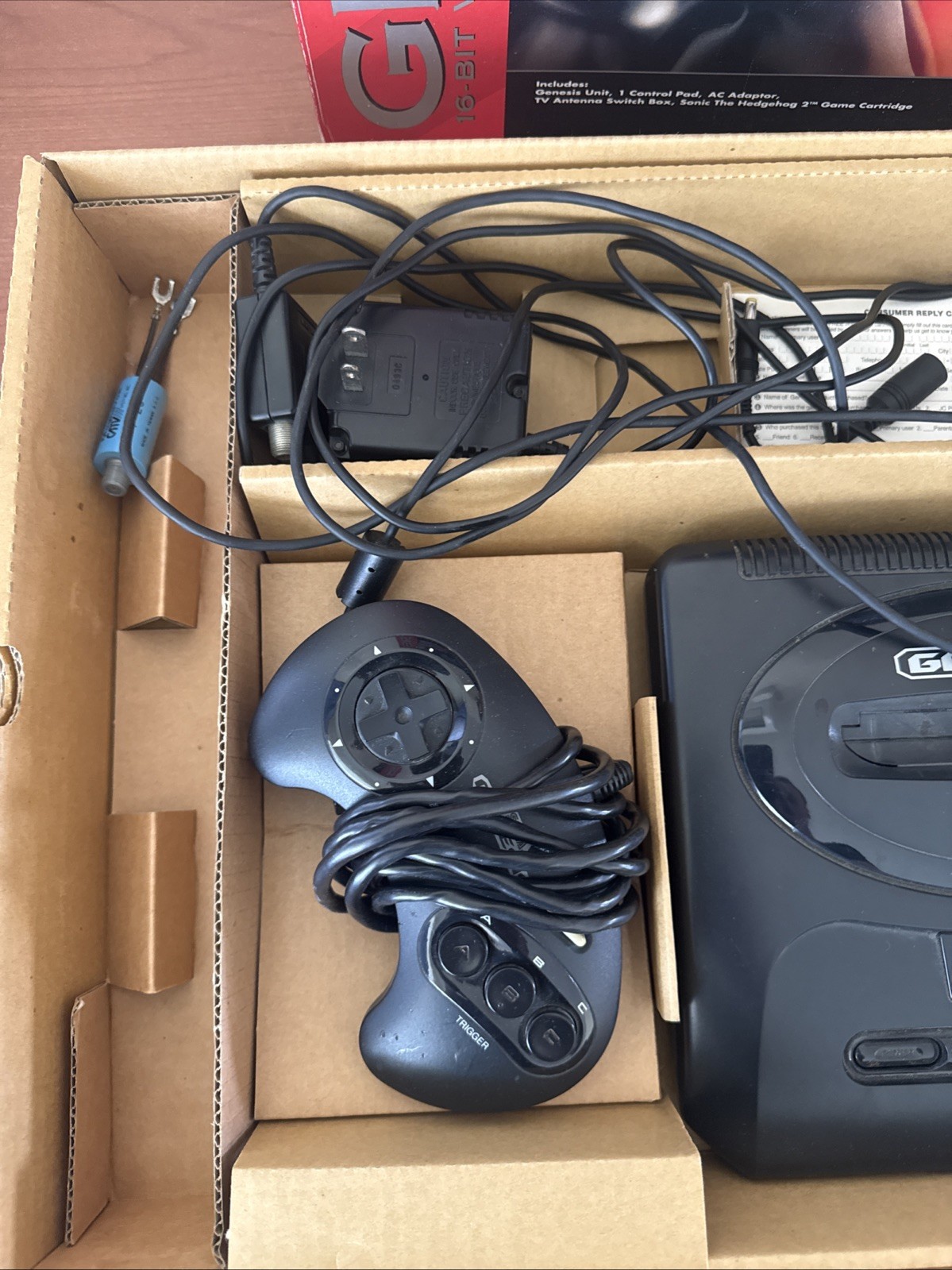 Sega Genesis Console 16 Bit System In Box w/ Controller Manual and Cables
