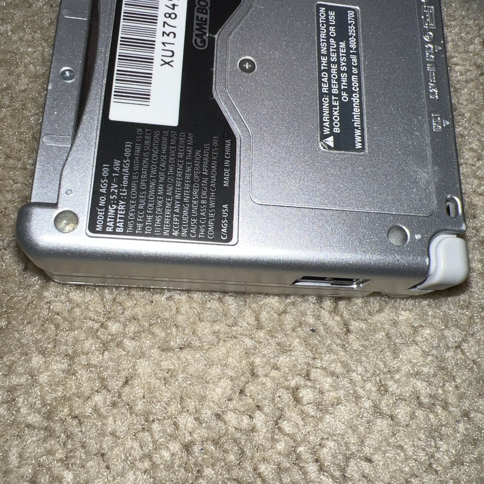 Nintendo Game Boy Advance SP Handheld System – Silver And charger Tested