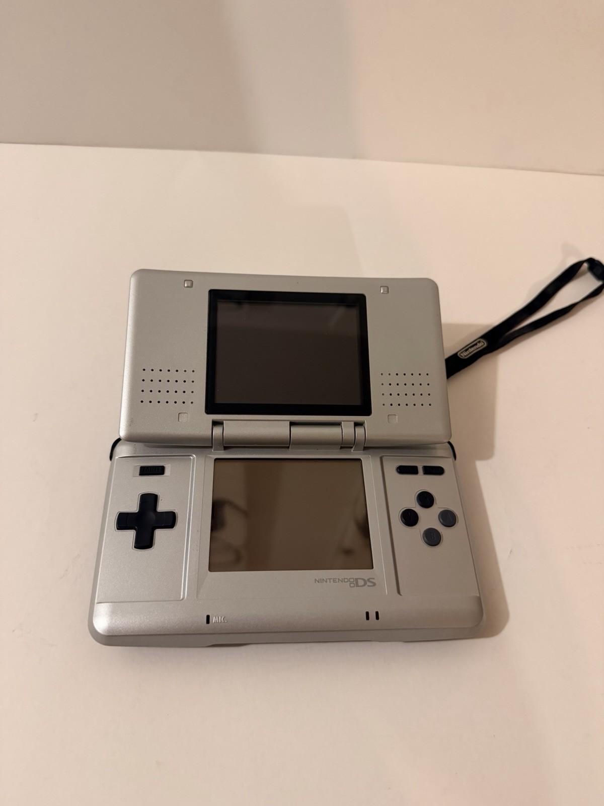 Nintendo DS NTR-001 Silver/Black Handheld Console Dual Screen Headphone NTSC