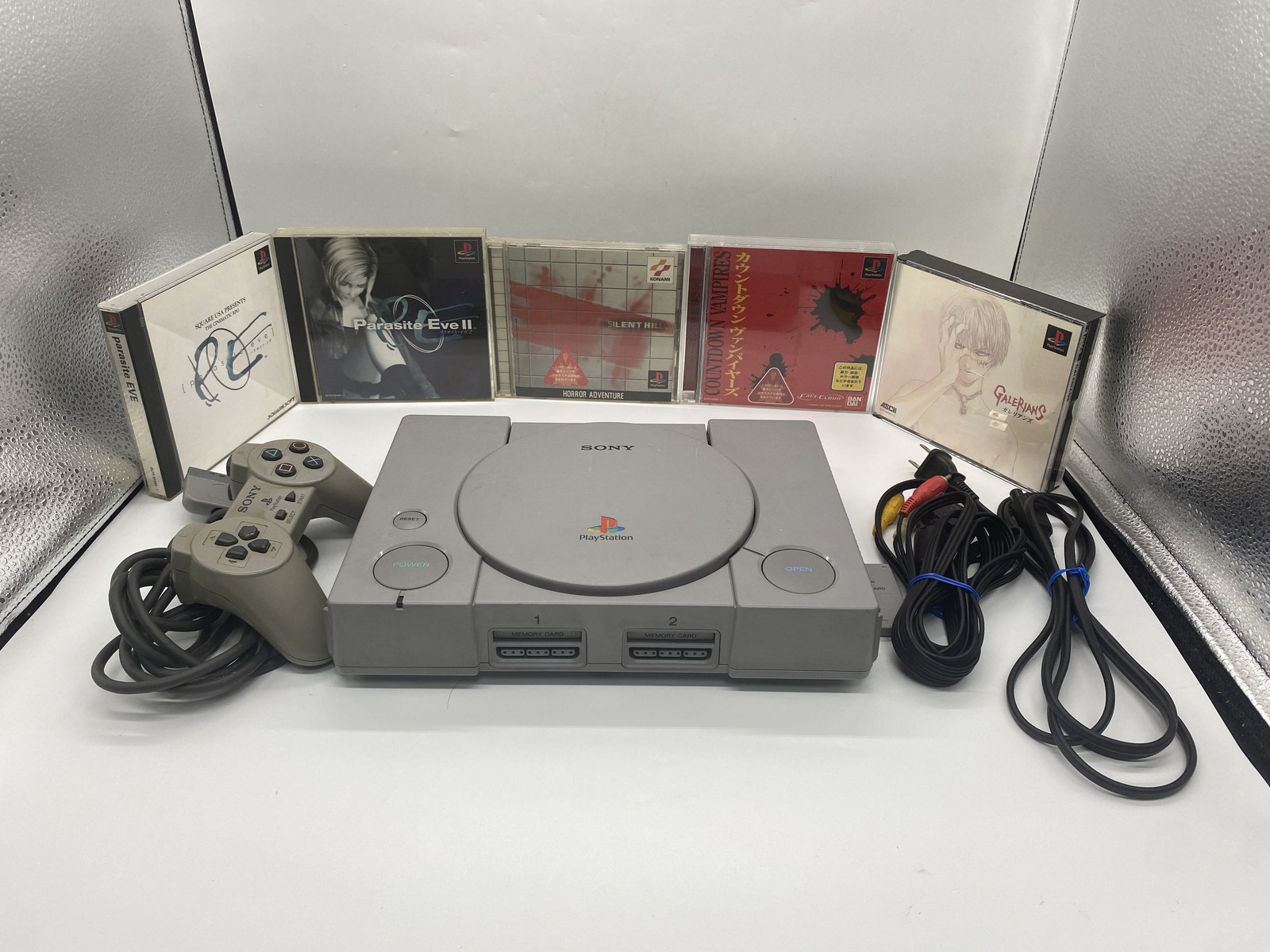 PlayStation 1 PS1 Console w/ Silent Hill Parasite Eve 1 & 2 Galerians Countdown