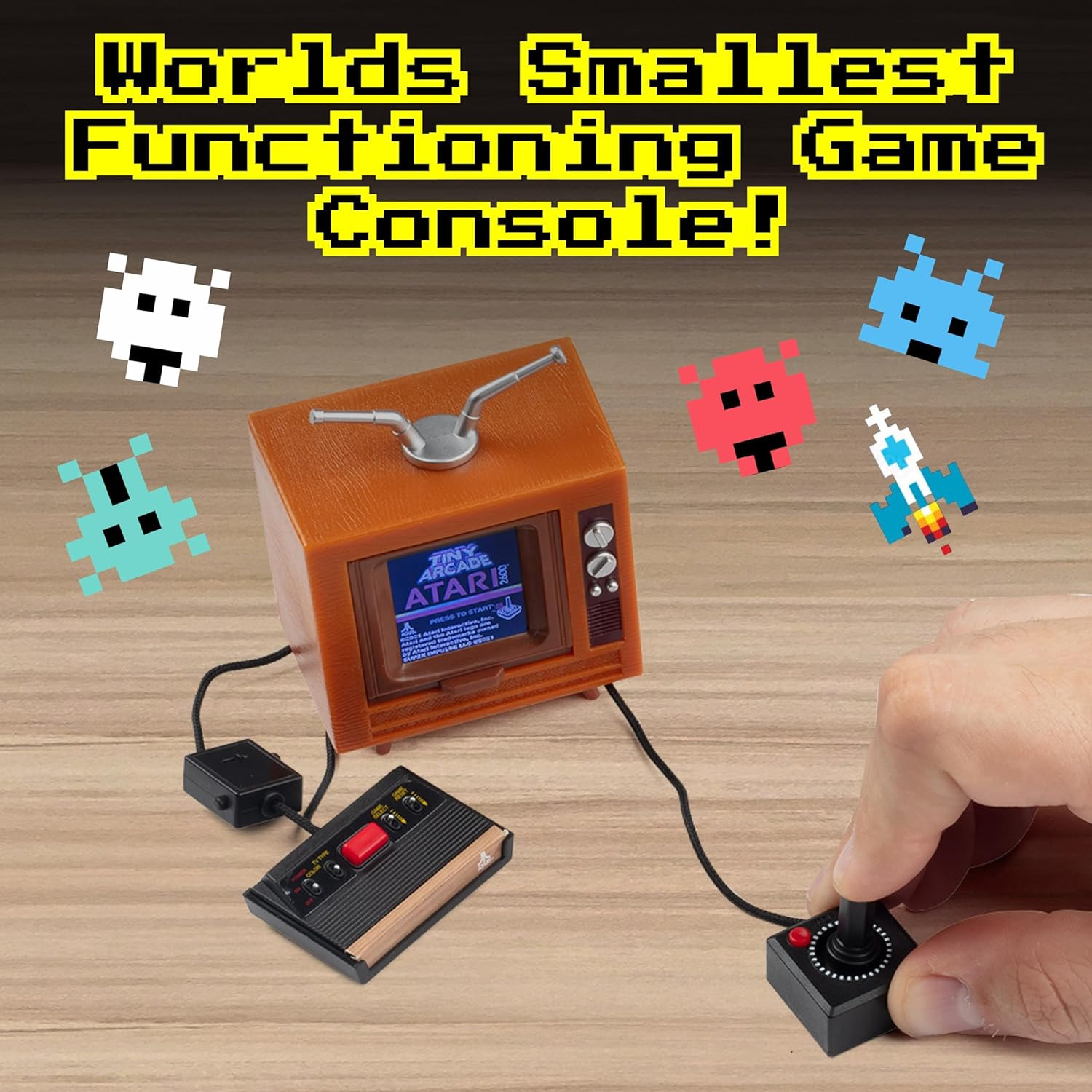 Tiny Arcade Atari 2600 3.5″ Mini Retro Game – Playable Console & TV w/ Real Game