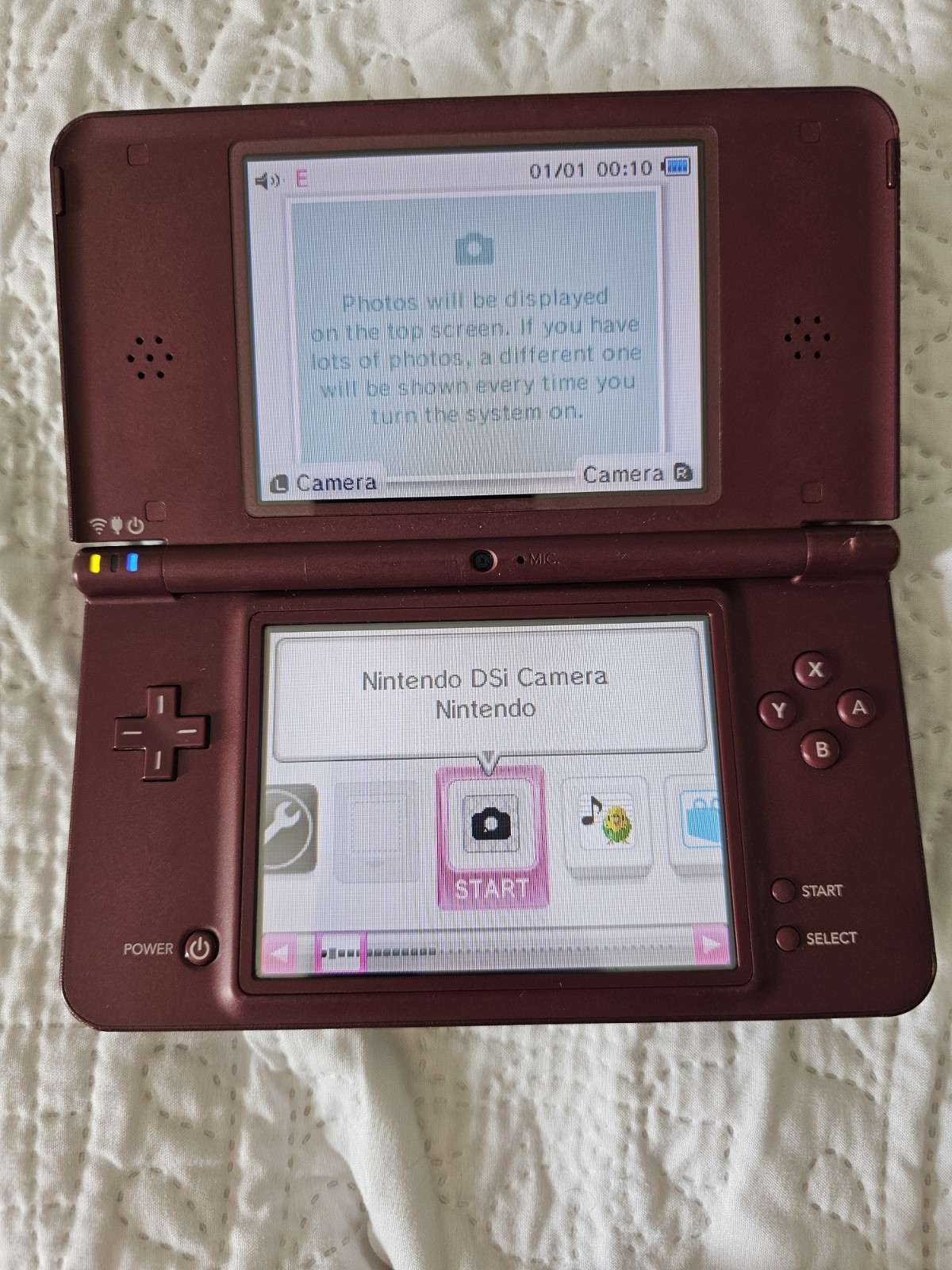 USA Nintendo Dsi XL Burgundy 10 Games Tested And Working! No Charger & Stylist.