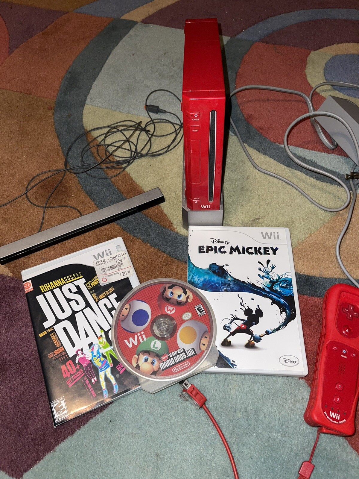 Nintendo Wii Limited 25th Anniversary Edition Red Console: 4 Games Included!