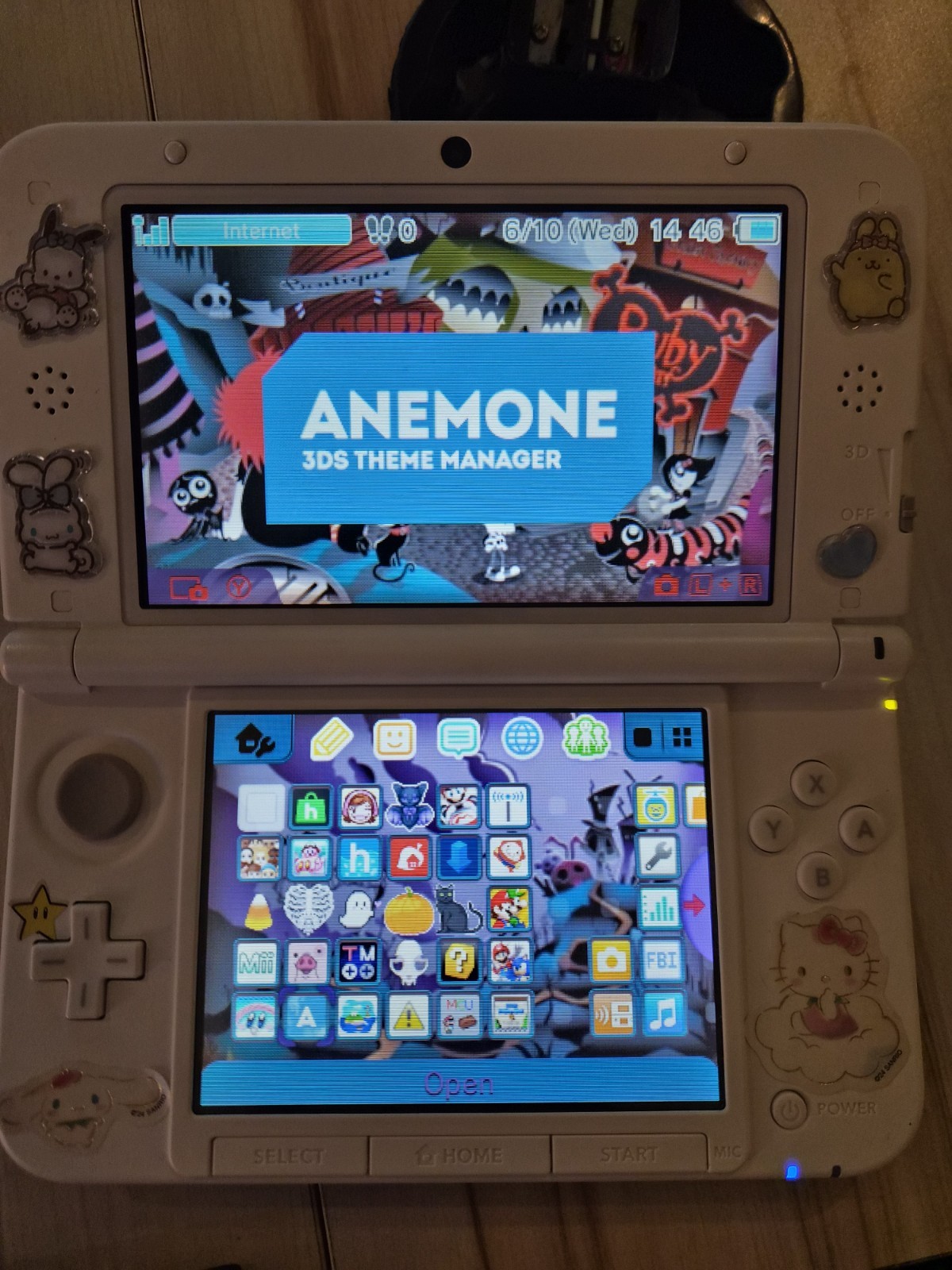 Nintendo 3DS LL SPR-001 Blue/White Console w/ Orange Mario Case & 4 DS Games