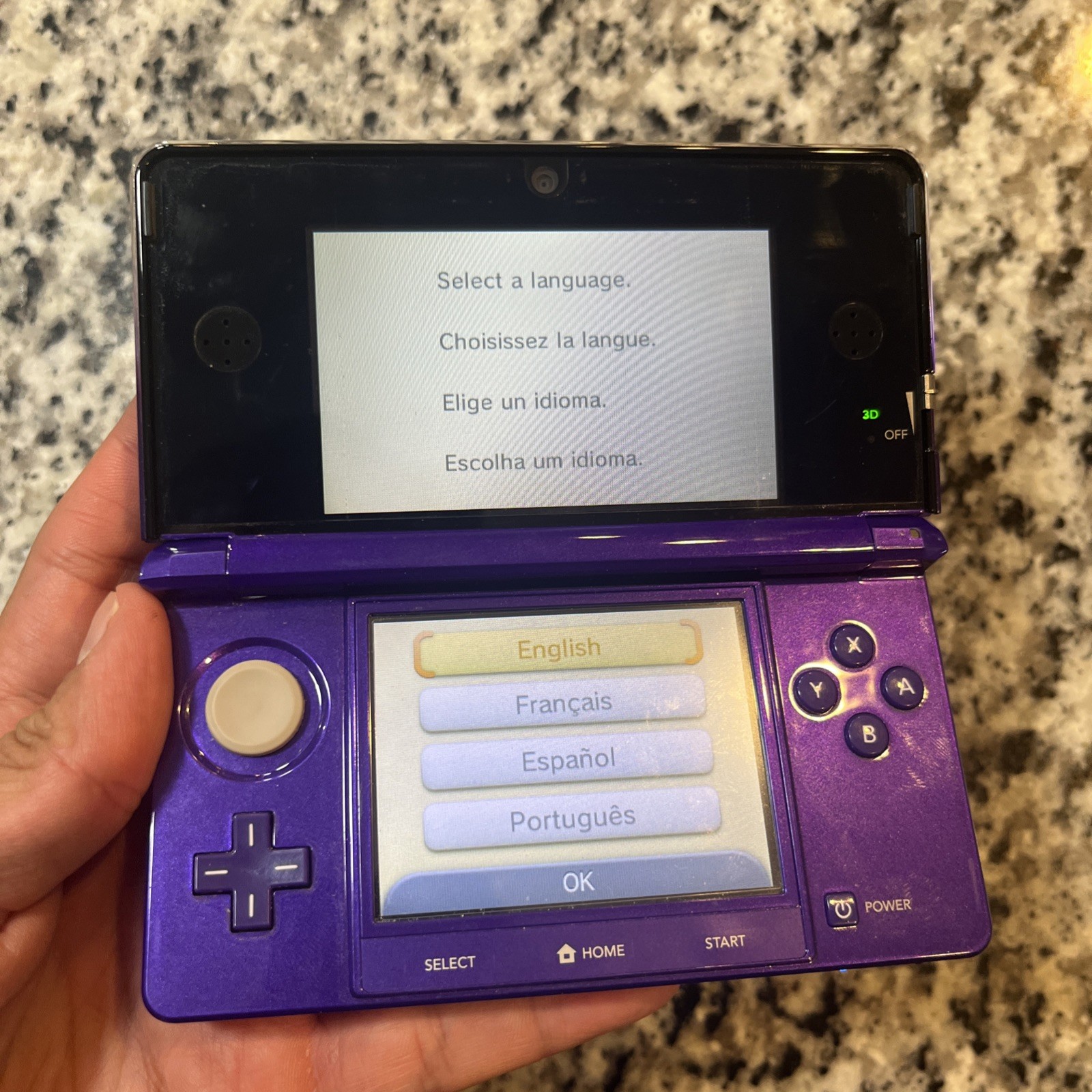 Nintendo 3DS Midnight Purple Portable Gaming Console W/ Sonic Game