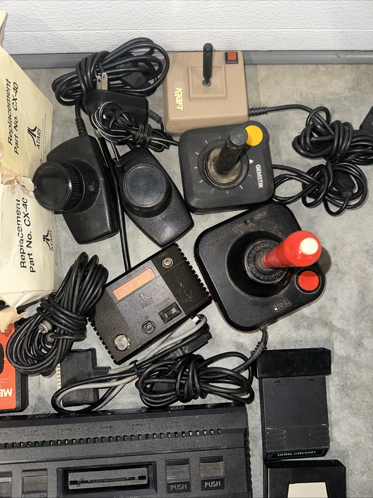 Atari 2600 Junior Jr Console System Bundle 21 Games 7 Joystick Lot Untested