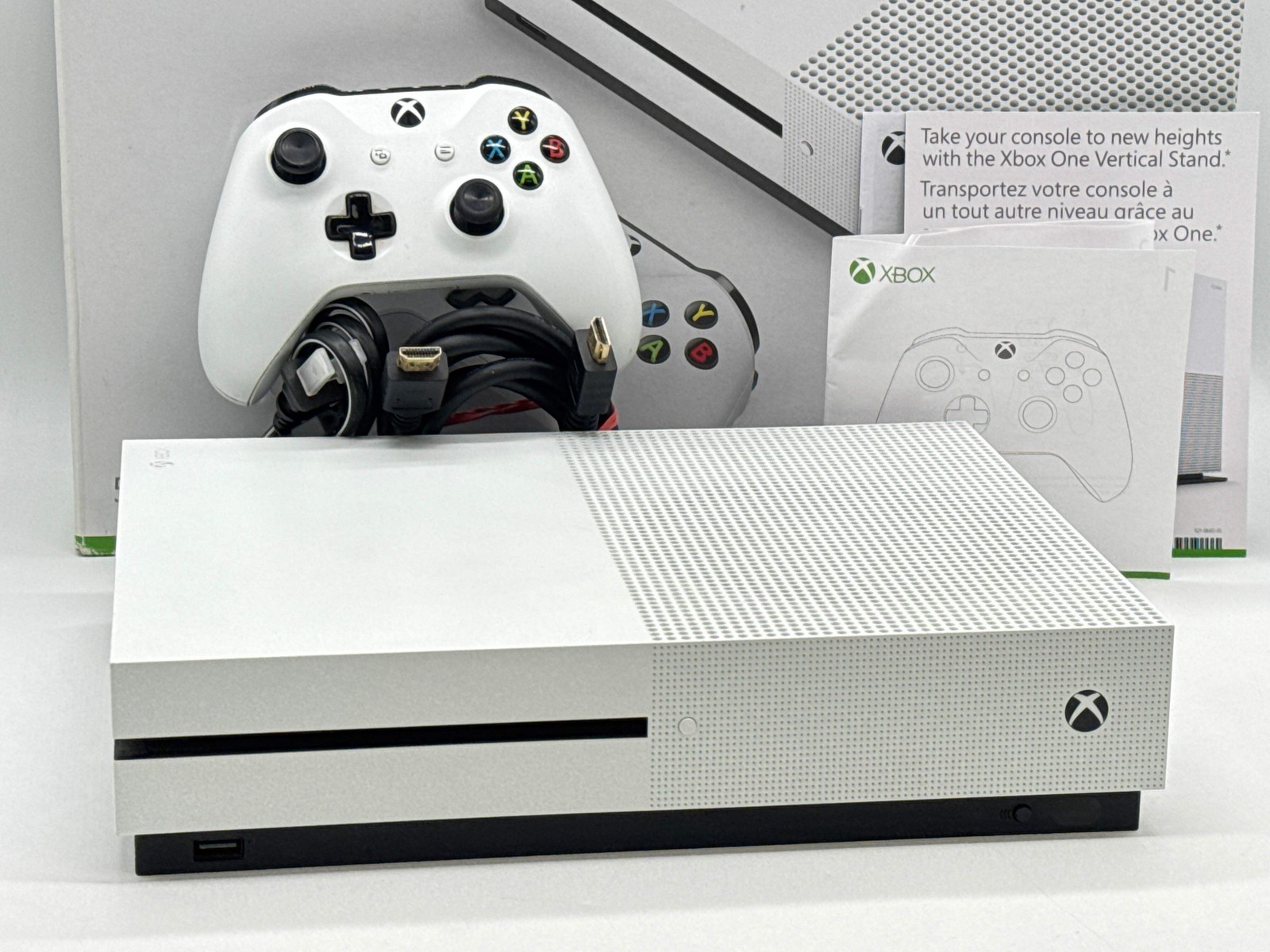 Microsoft Xbox One S 500GB Console 1681 Controller Cables Bundle