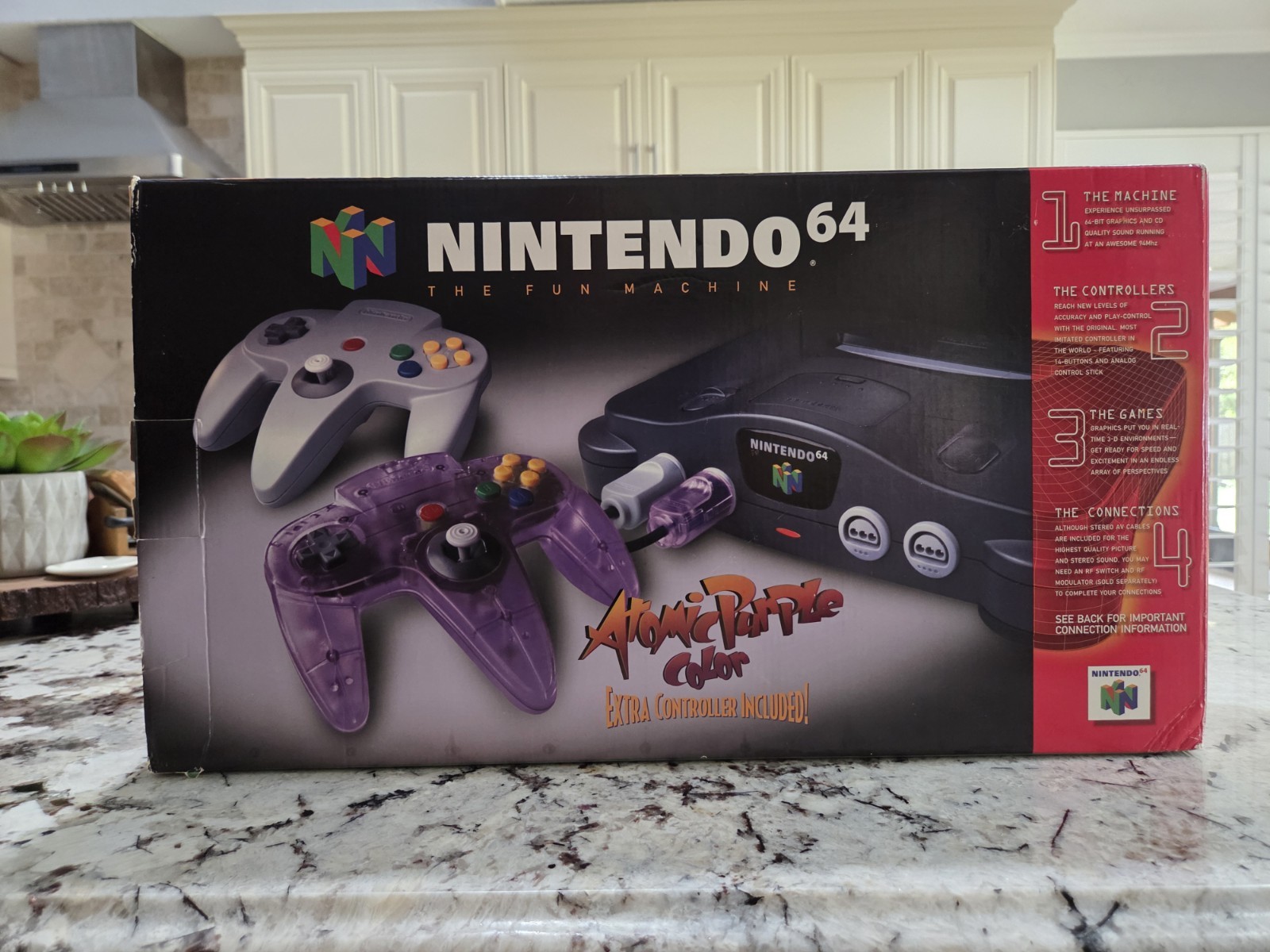Nintendo 64 Atomic Purple Controller Console Bundle Complete In Original Box