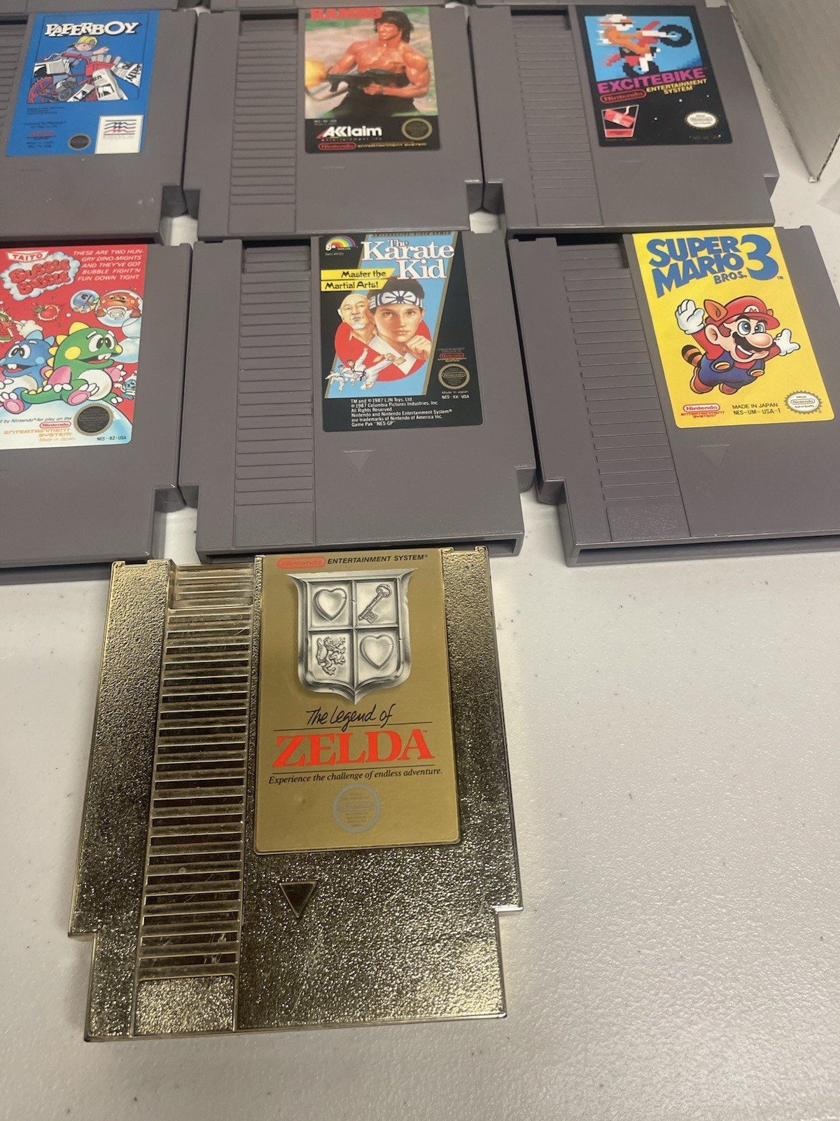 Original Nintendo NES bundle with cords, 2 controllers, zapper, and 17 games