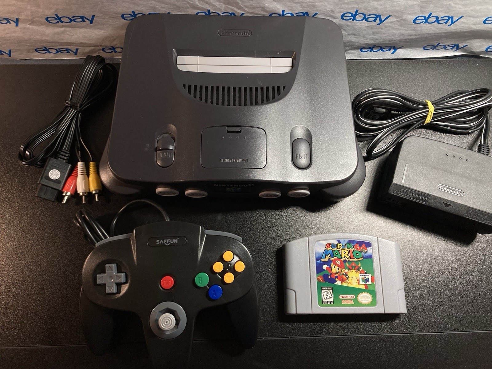 Nintendo 64 N64 Console + Super Mario 64+Controller+Cords