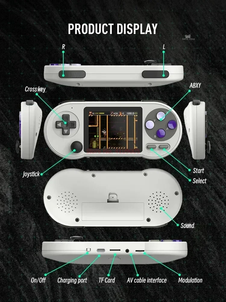 SF2000 3inch IPS Screen Handheld Portable Video Game Console Built-in 7000 Games