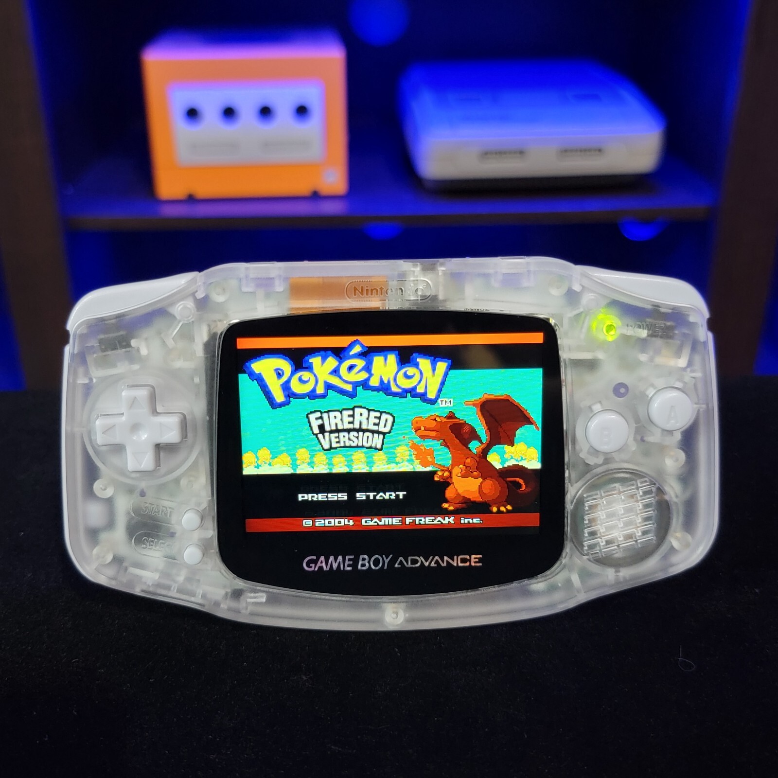 Clear Game Boy Advance GBA iPS Backlit LCD Usb-C 1800 mAh Rechargeable Battery