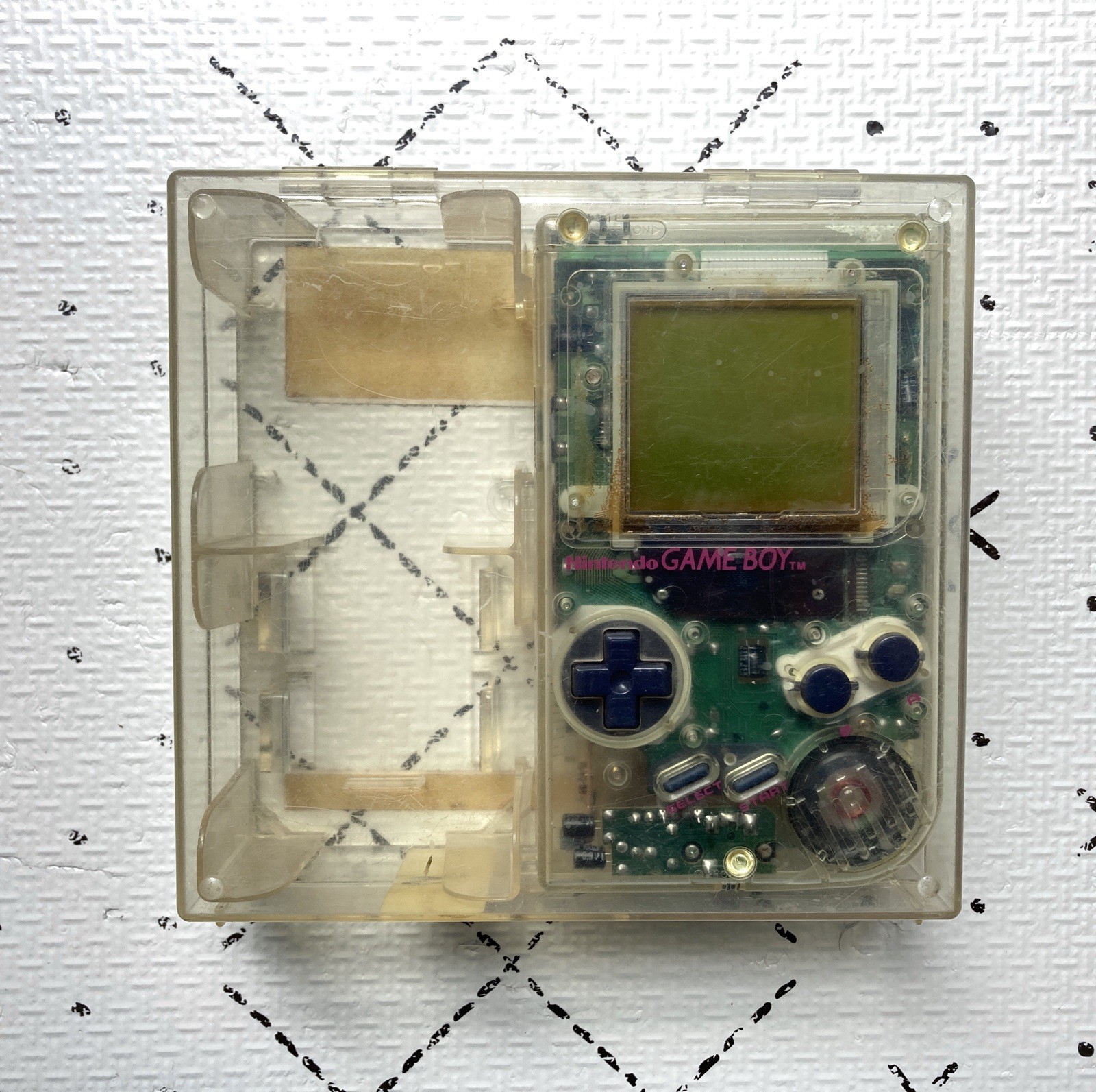 1989 ORIGINAL Nintendo Gameboy CLEAR Play It Loud W/ Matching Orginal Case