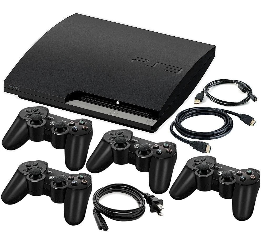 Sony PlayStation 3 Console PS3 Slim + Controllers 500GB + USA Choose