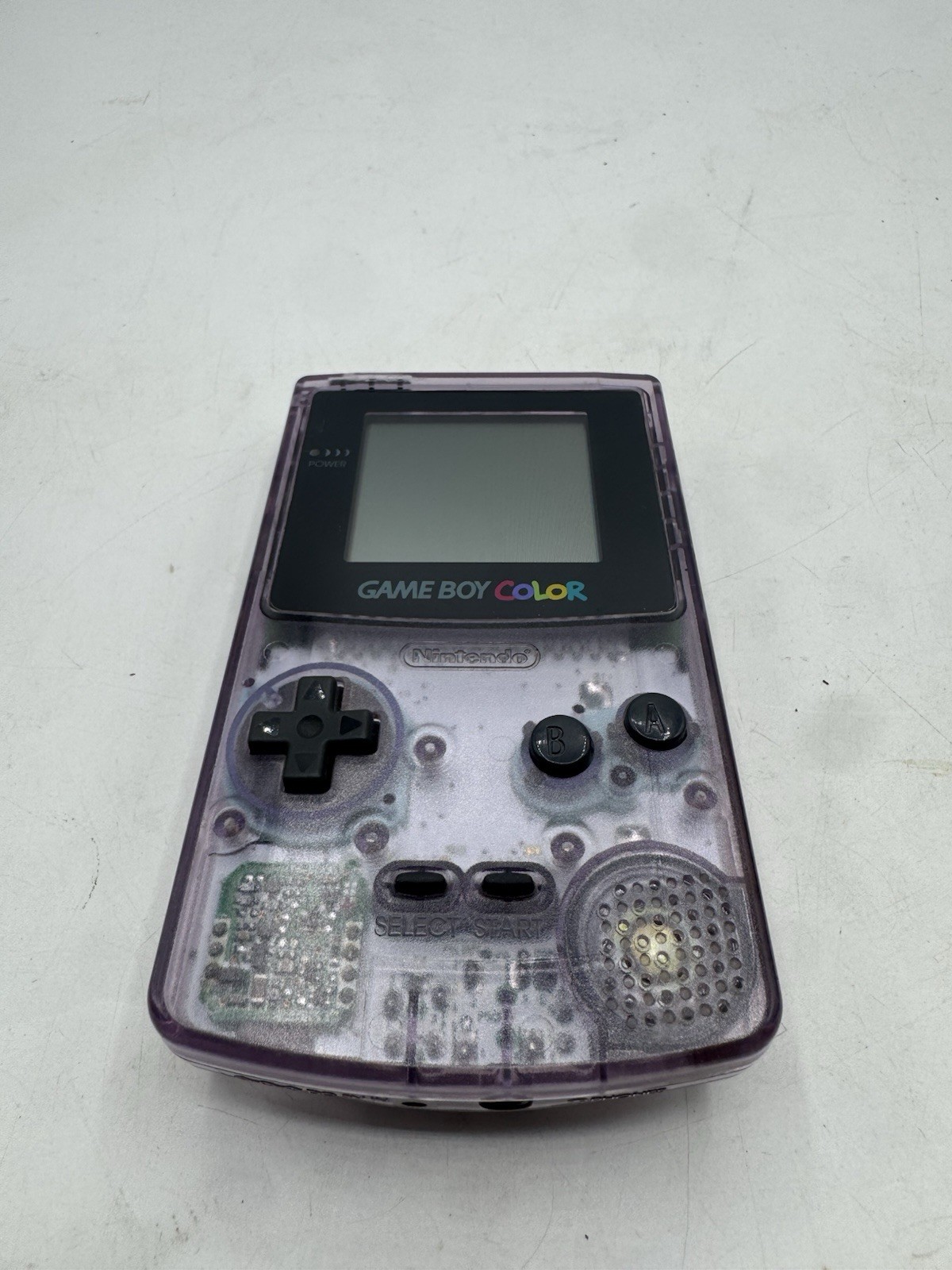 Nintendo Game Boy Color CGB-001 Purple Clear Handheld Console Tested Working