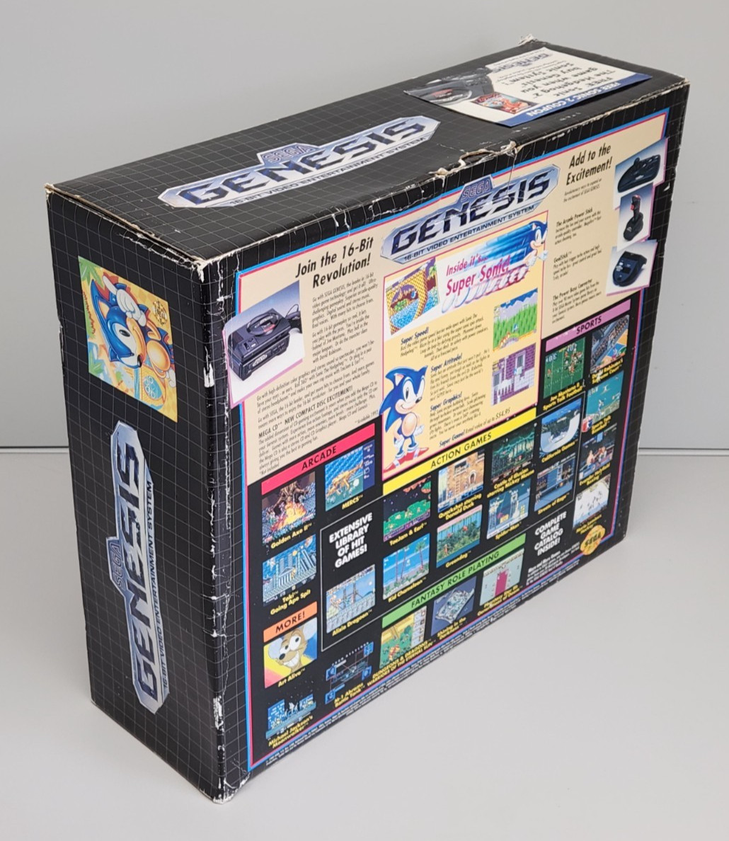 Vtg SEGA Genesis Model MK-1601 V2 Video Game Console MK-1610 Sonic, NEW Open Box