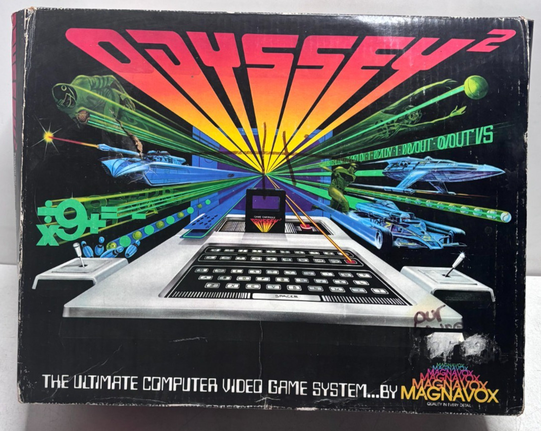 Vintage Magnavox Odyssey 2 Console Complete Boxed Bundle Model 7600 Untested