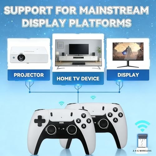 Retro Wireless Gaming Console 2026 – 128GB, 23 Emulators, 20,000+ Games, 4K HDMI