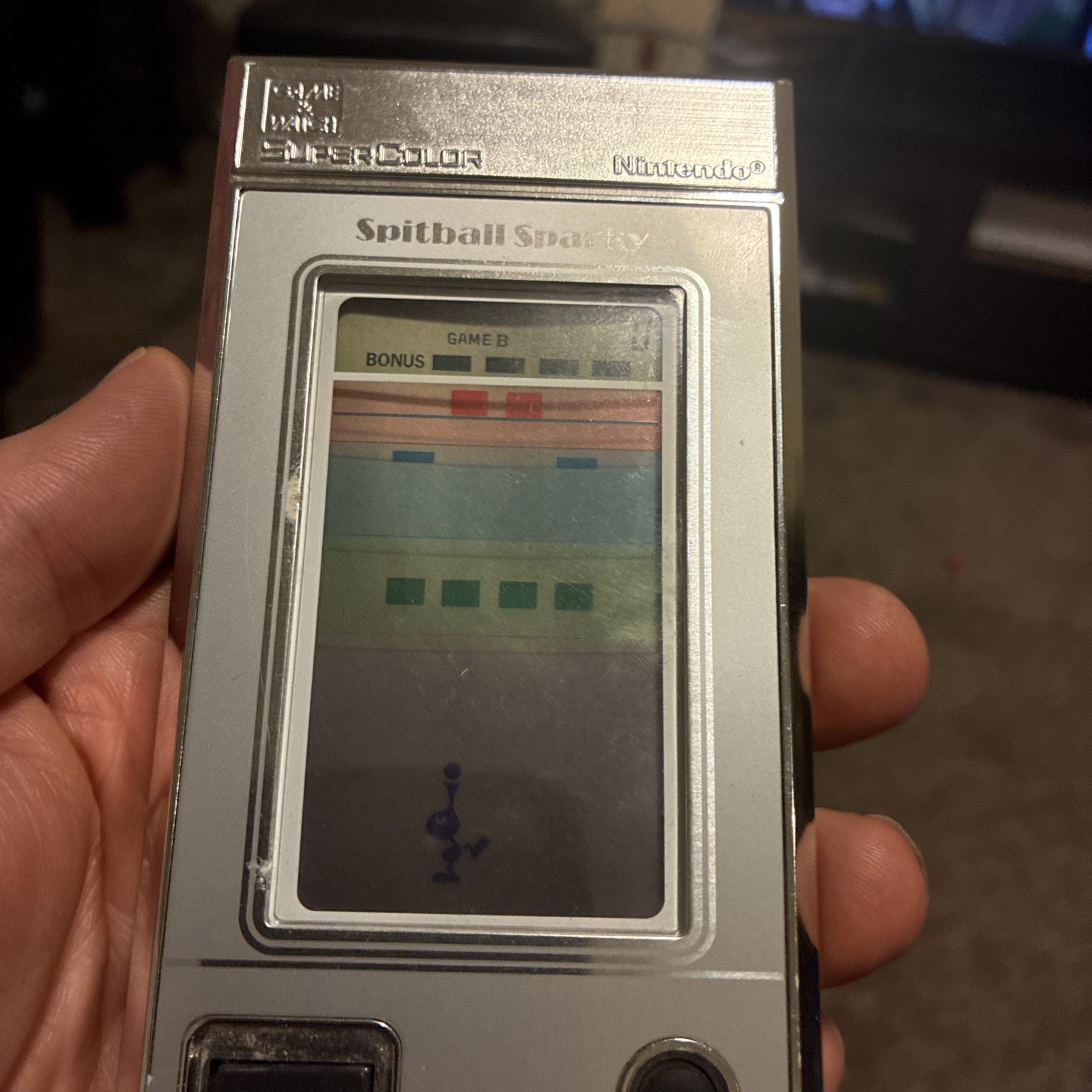 Nintendo Game & Watch Spitball Sparky BU-201 Super Color RARE Vintage 1984 Works